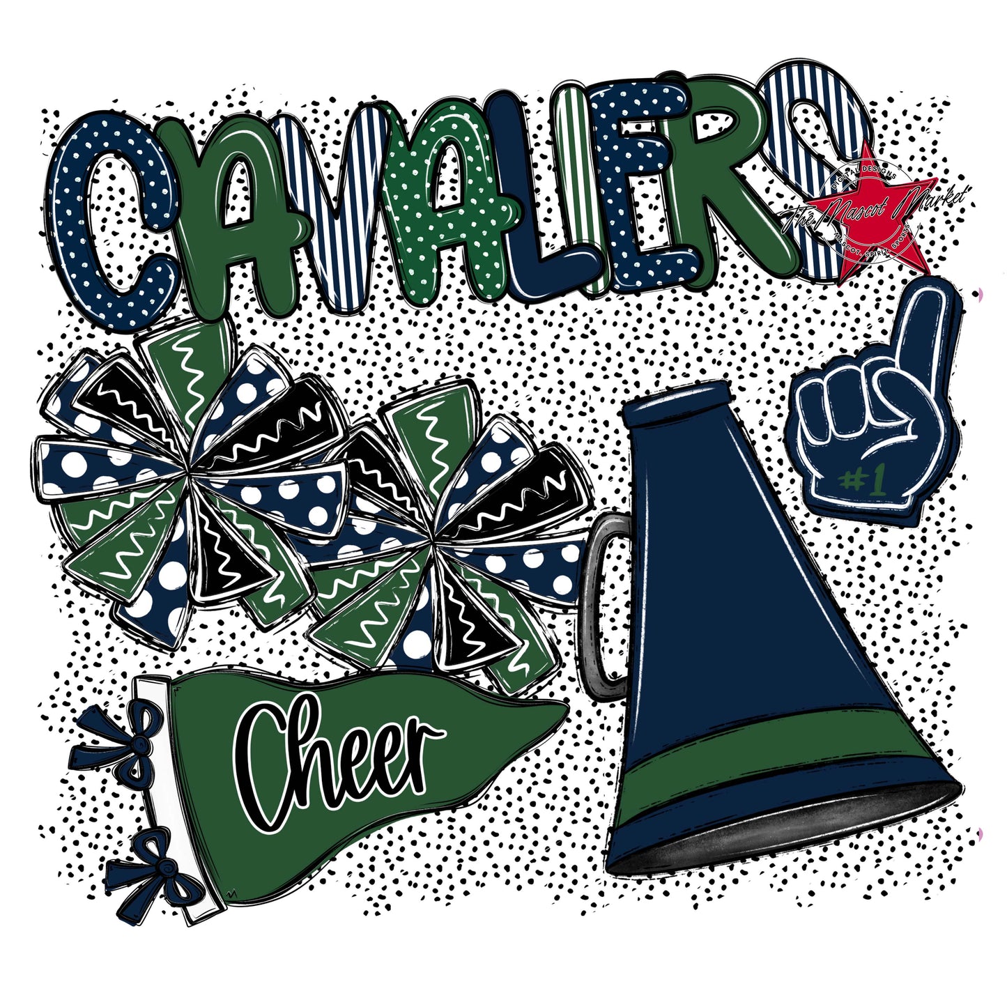 Cavaliers Cheer Spirit-Navy & Green