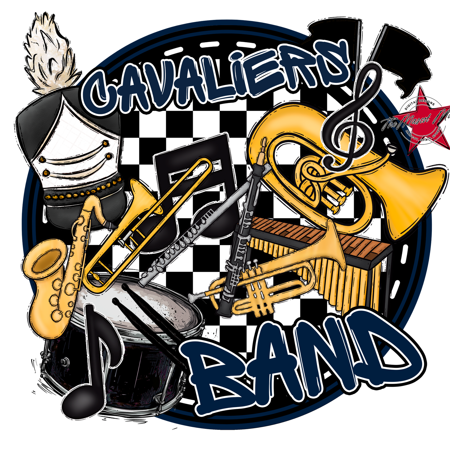 Cavaliers Circle Band Design-Navy