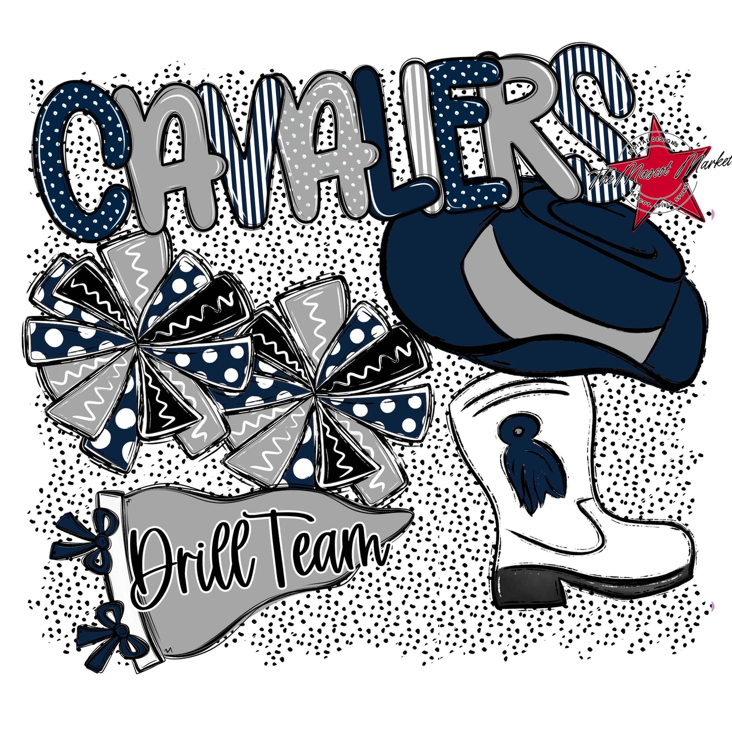 Cavaliers Drillteam Spirit-Navy & Grey