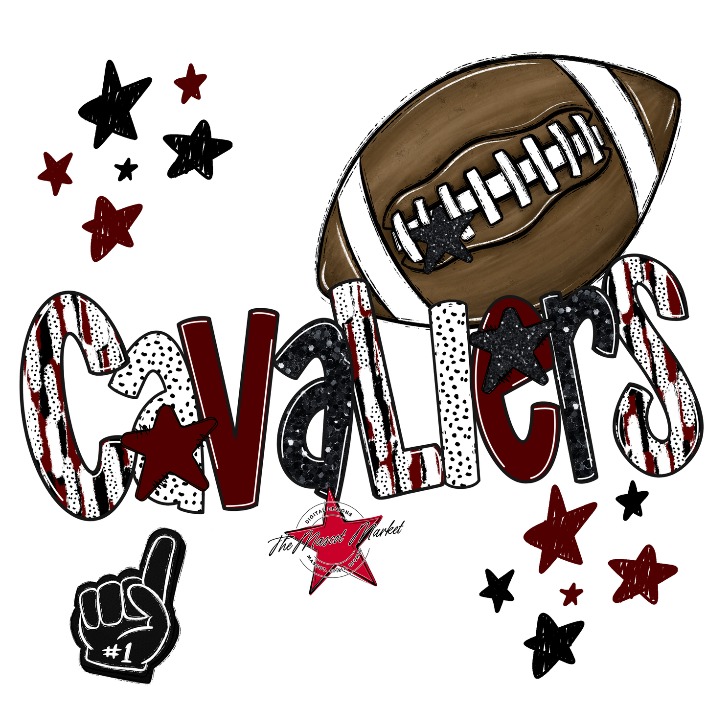 Cavaliers Football Scrape-Maroon