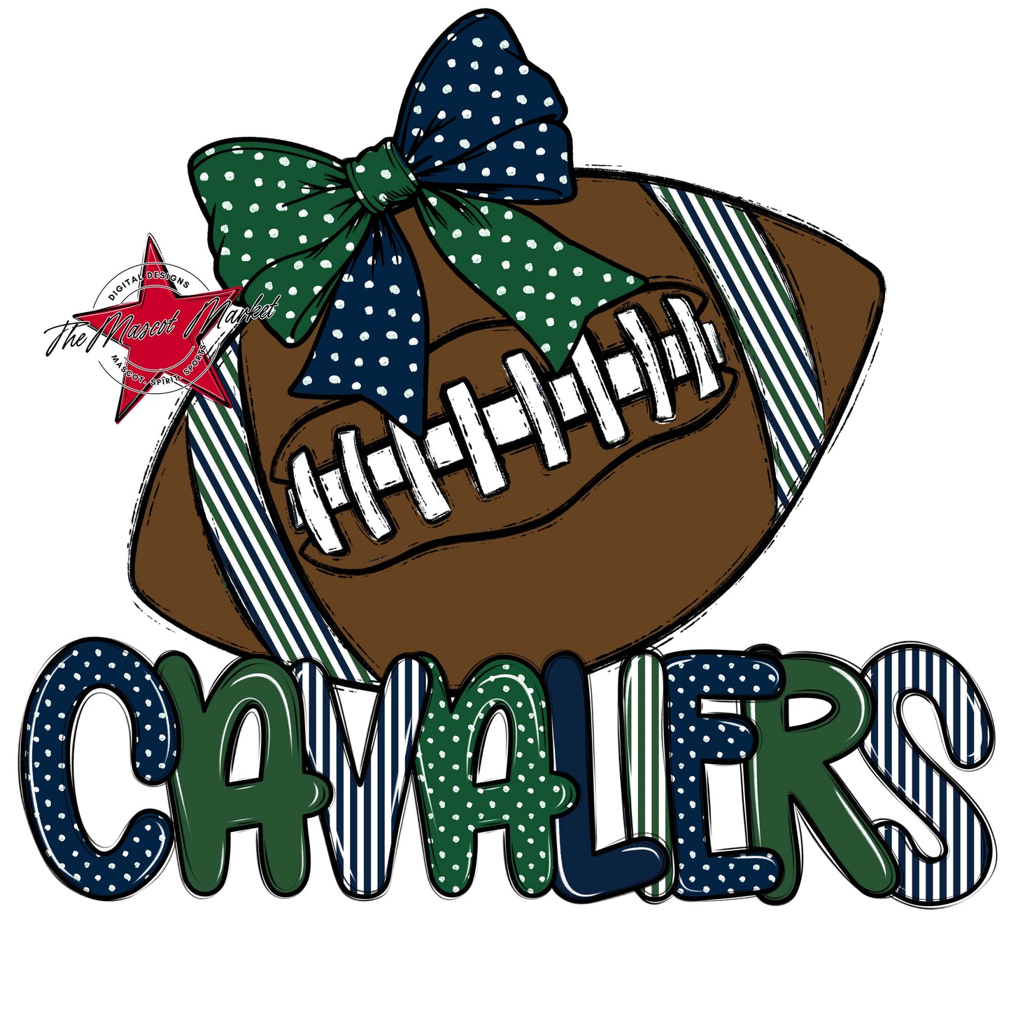 Cavaliers Football Spirit Design-Navy & Green