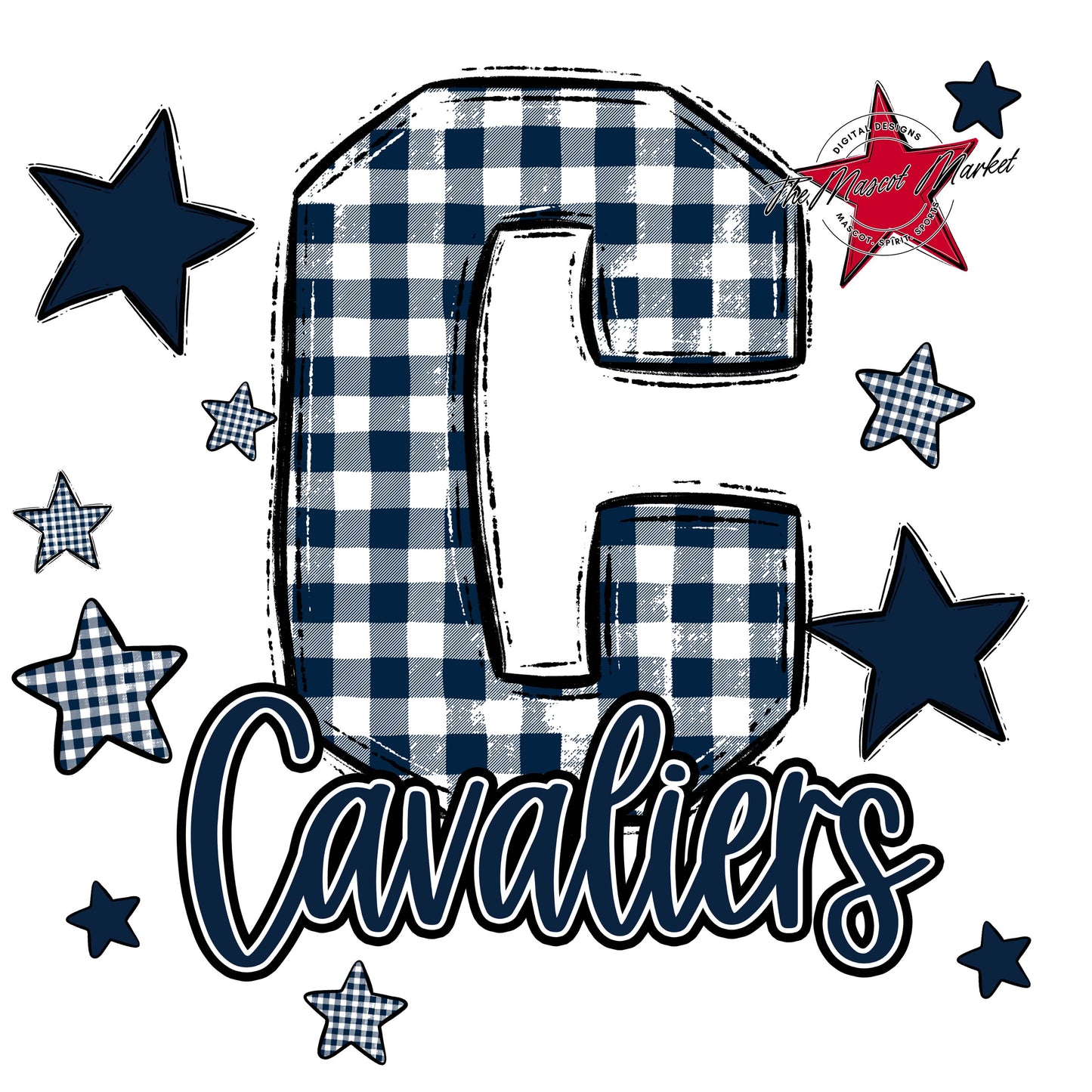 Cavaliers Plaid Star Design-Navy