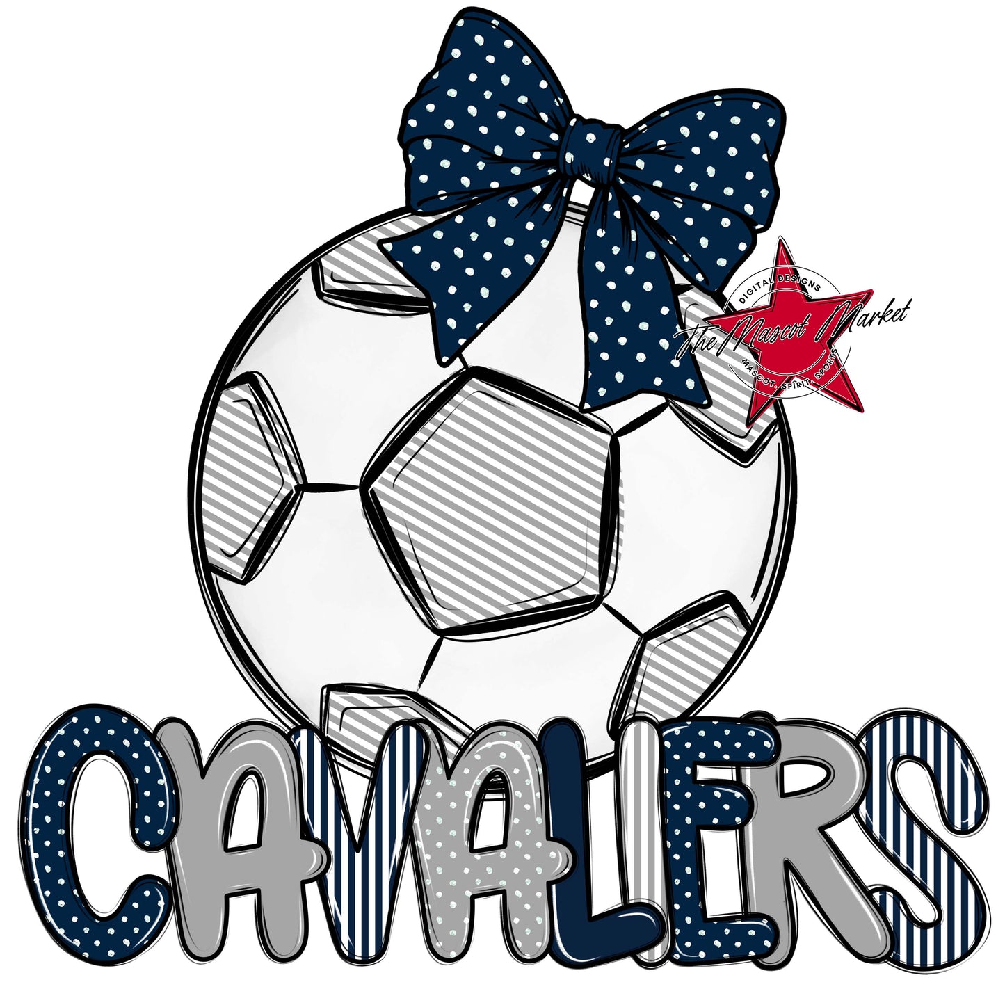 Cavaliers Soccer Spirit Design-Navy & Grey