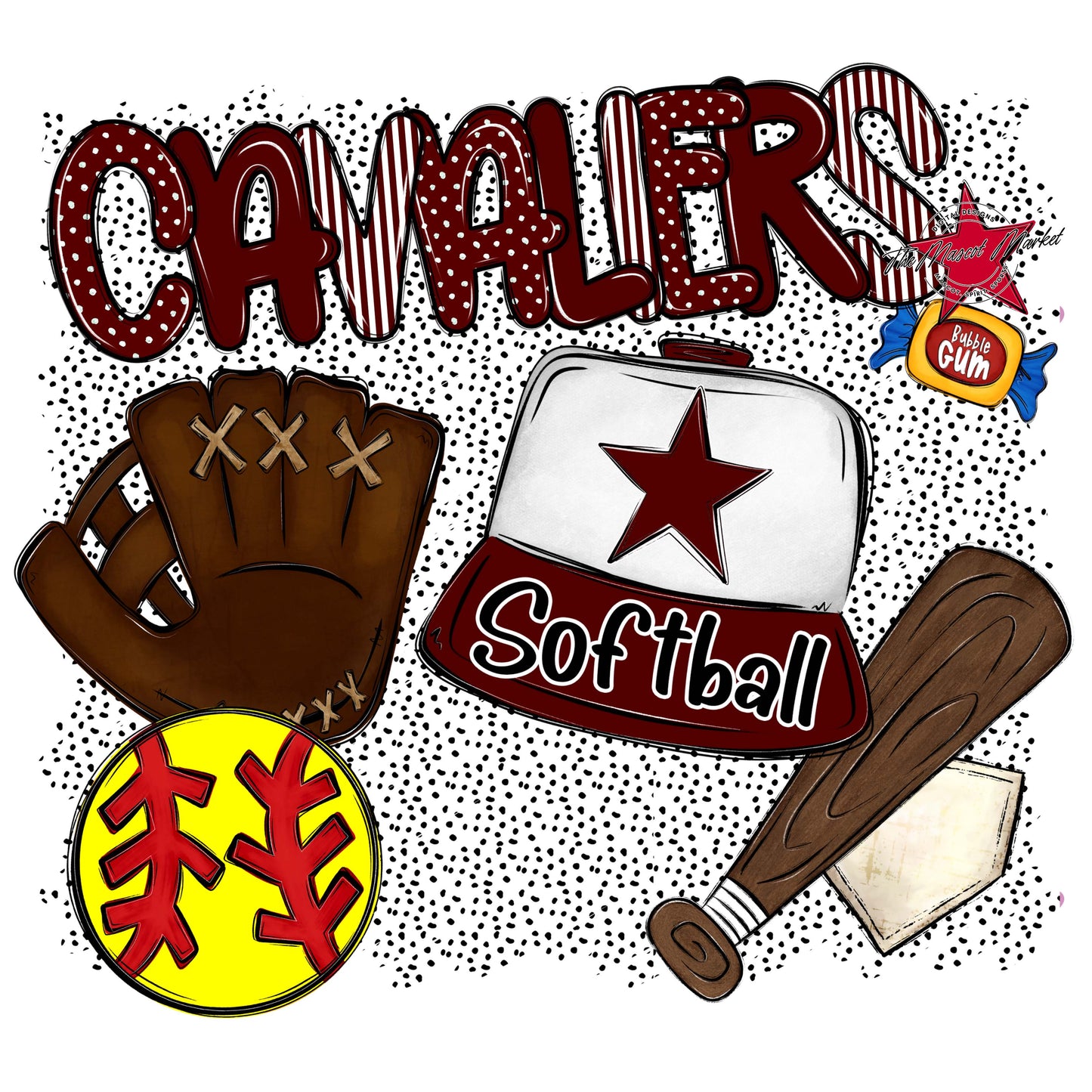 Cavaliers Softball Spirit-Maroon