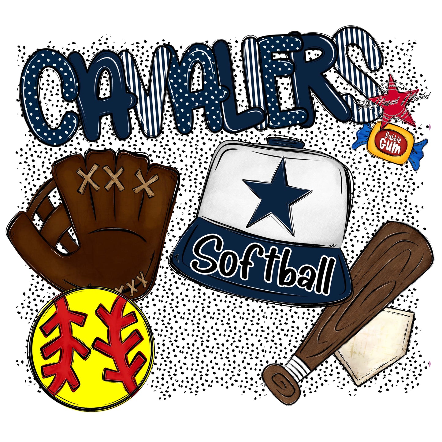 Cavaliers Softball Spirit-Navy