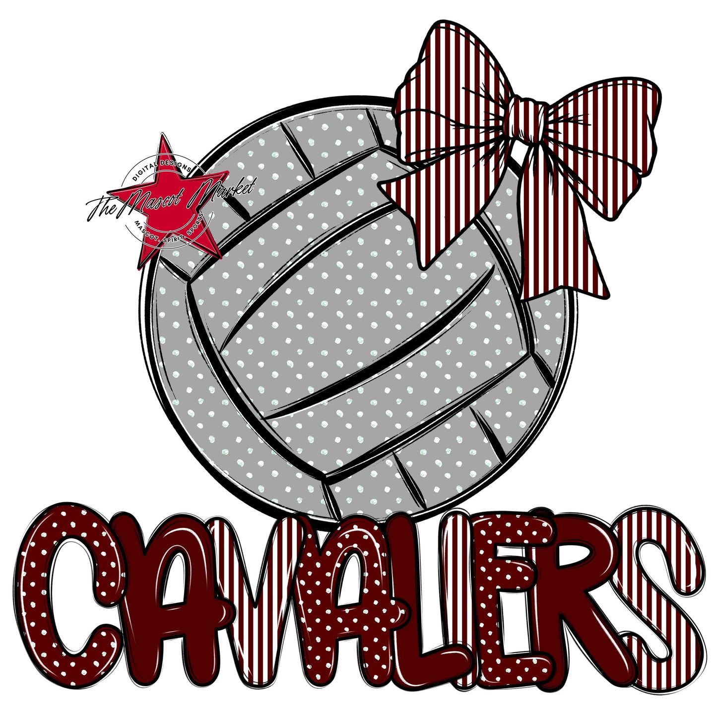 Cavaliers Volleyball Spirit Design-Maroon