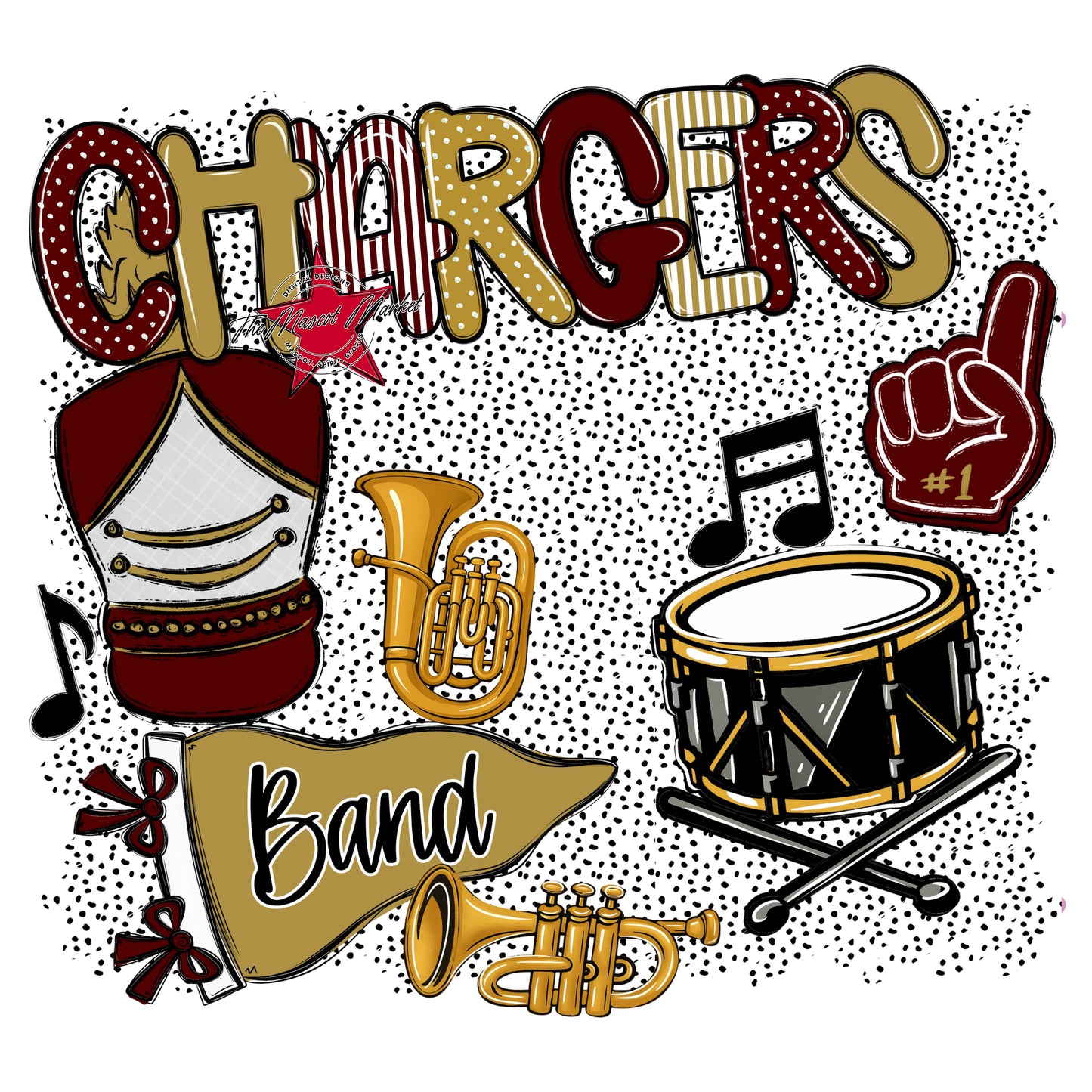Chargers Band Spirit-Maroon & Gold