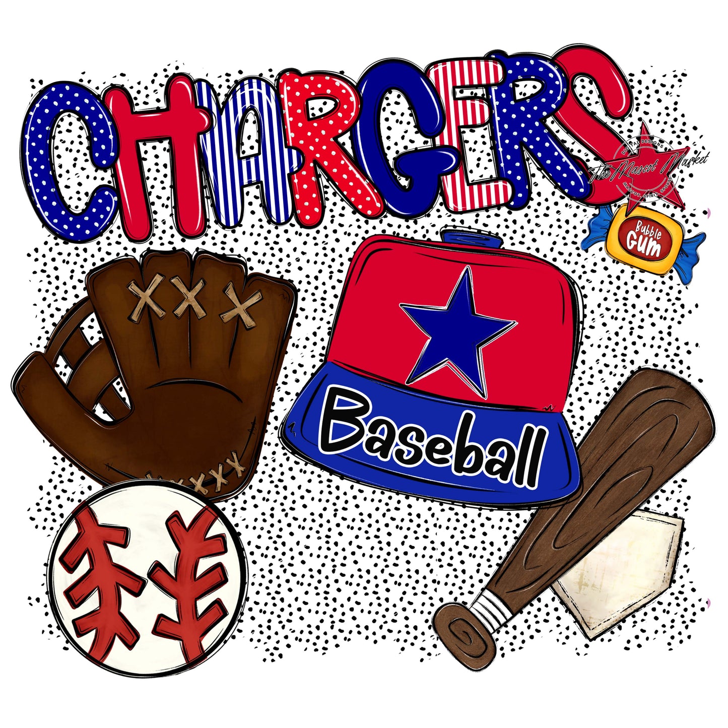 Chargers Baseball Spirit-Blue & red