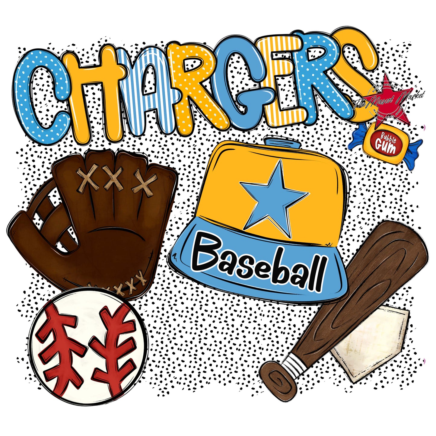 Chargers Baseball Spirit-Carolina Blue & Yellow