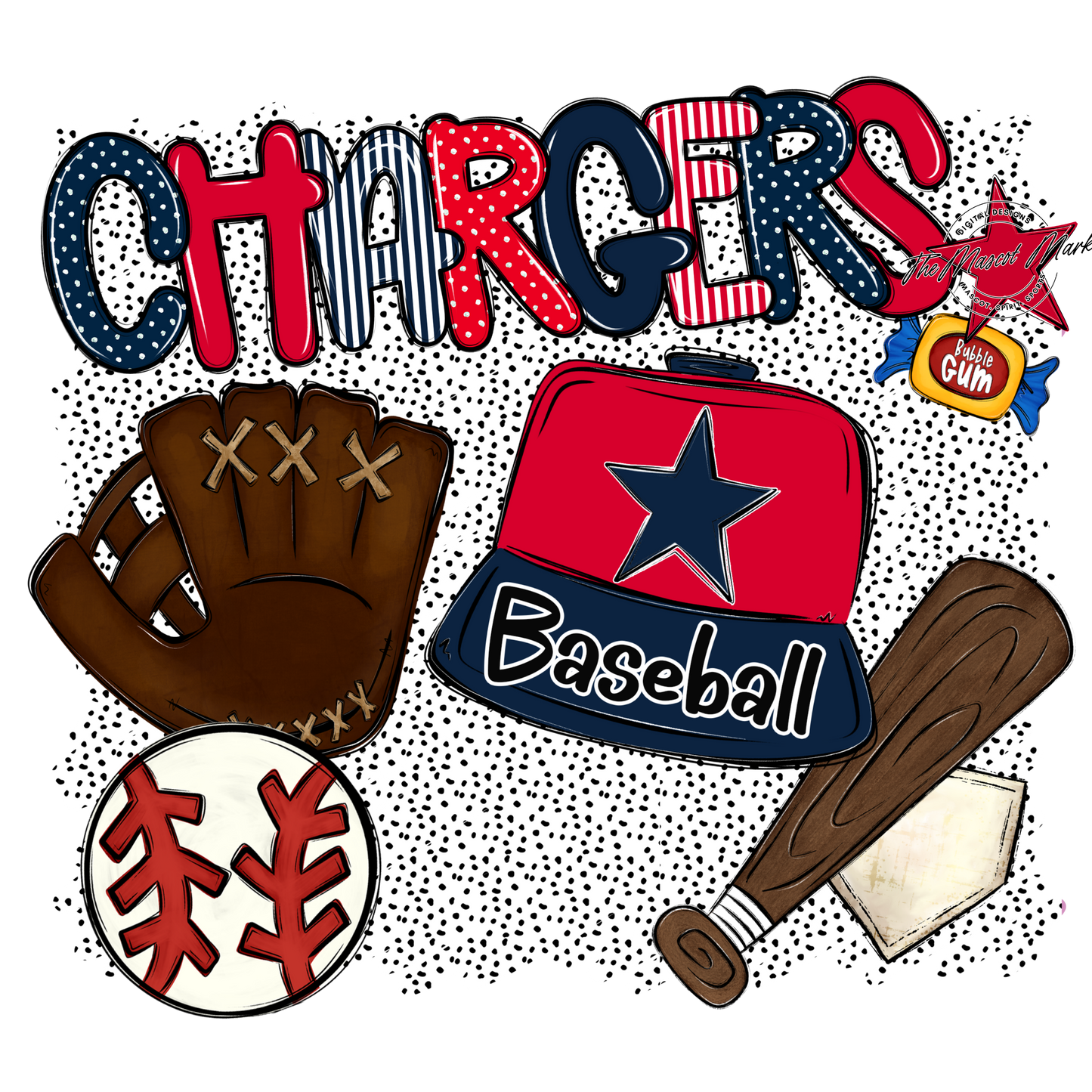 Chargers Baseball Spirit-Navy & Red