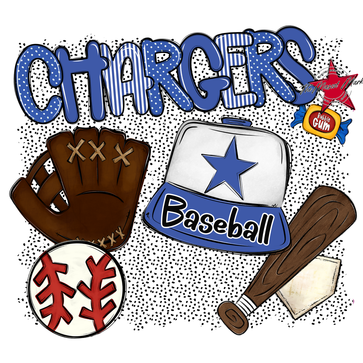Chargers Baseball Spirit-Off Blue
