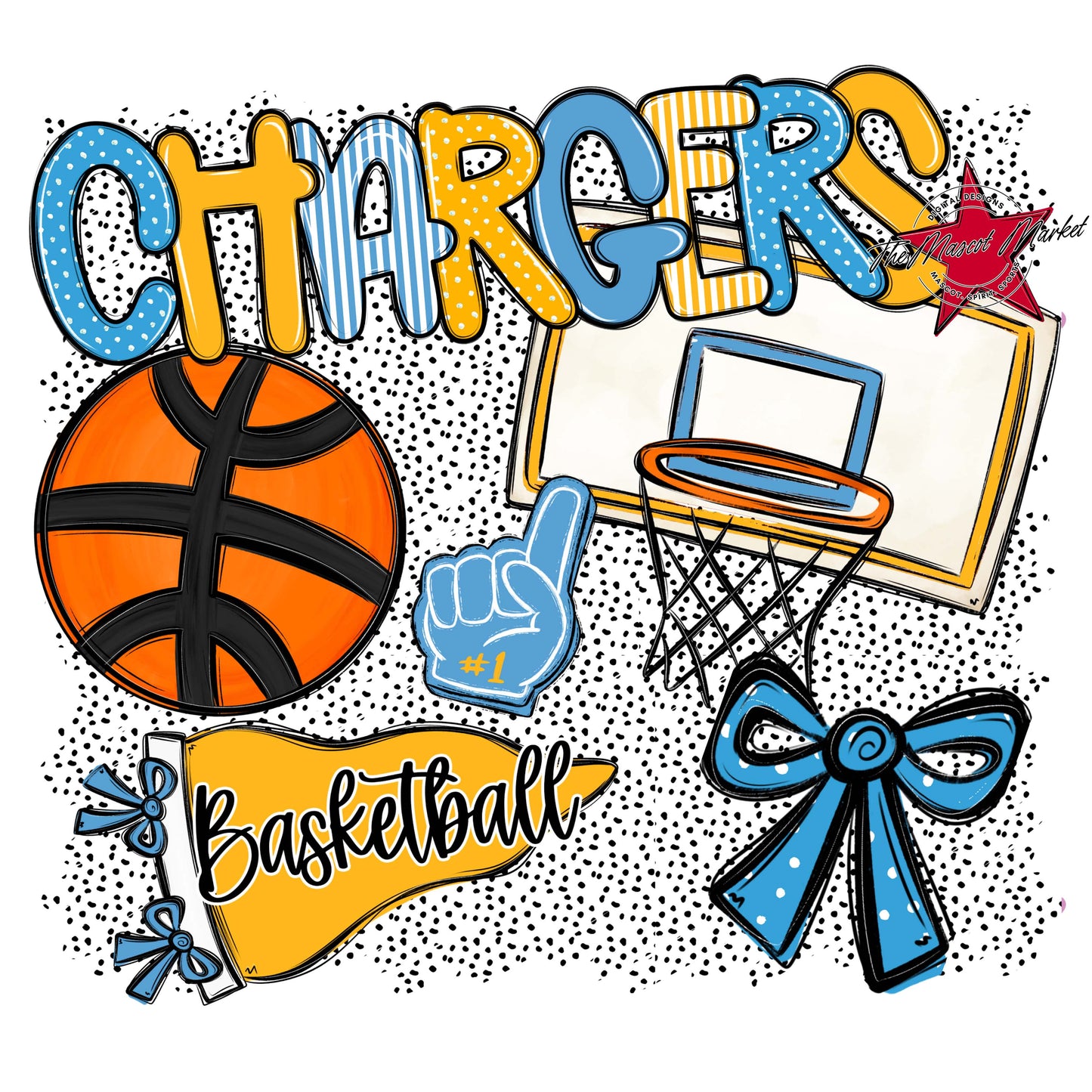 Chargers Basketball Spirit-Carolina Blue & Yellow