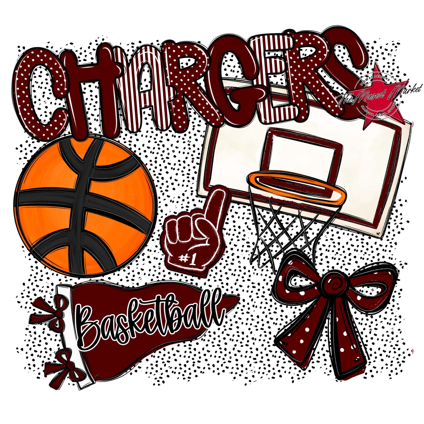 Chargers Basketball Spirit-Maroon