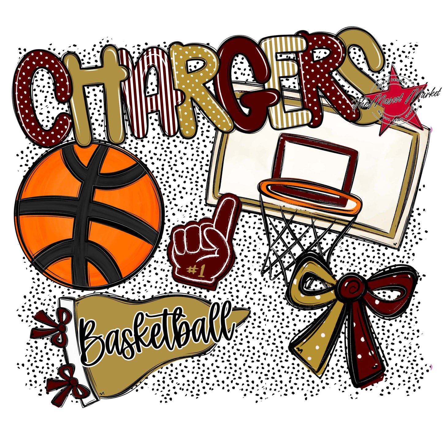 Chargers Basketball Spirit-Maroon & Gold
