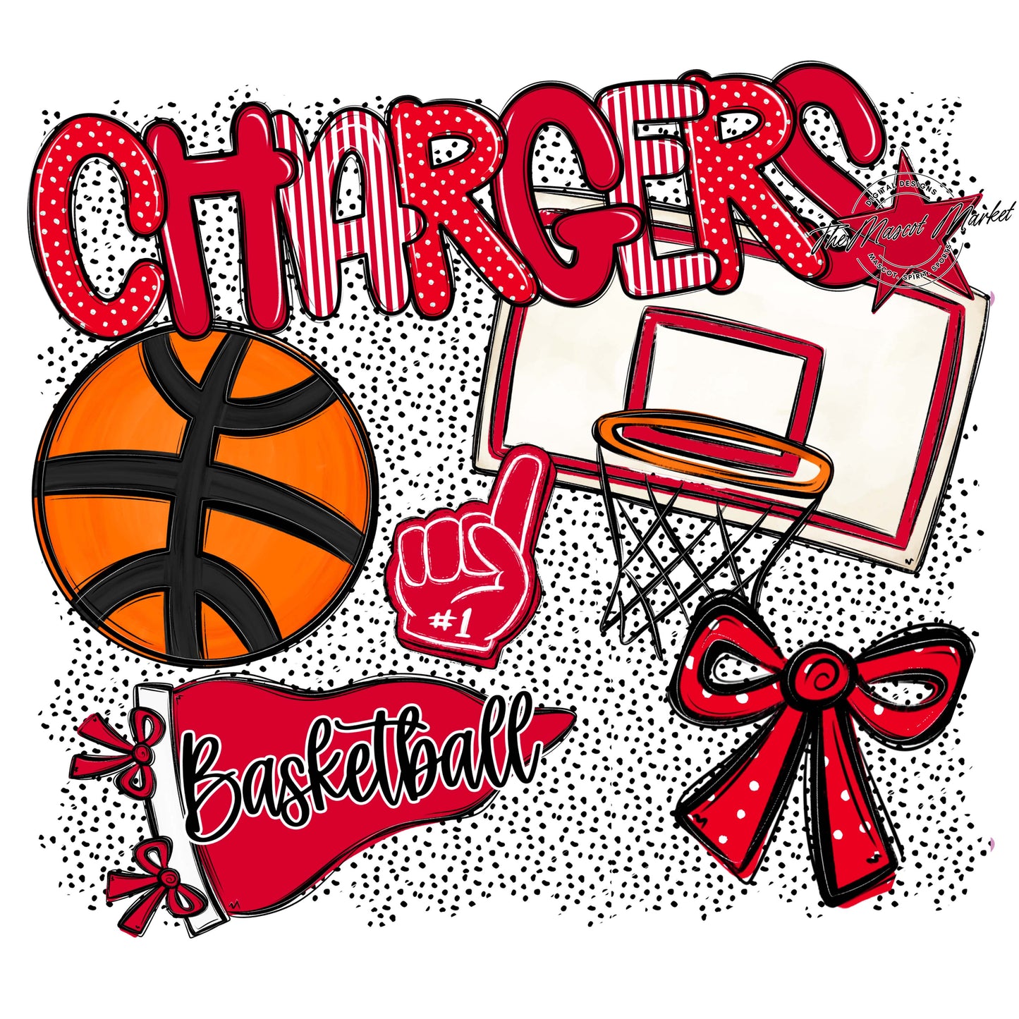 Chargers Basketball Spirit-Red