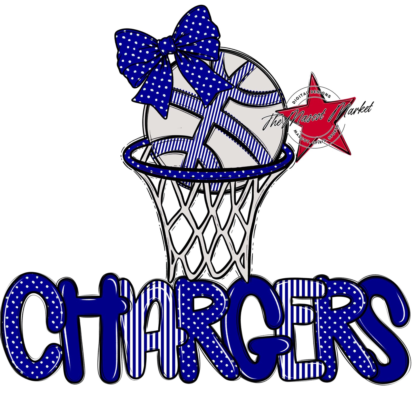 Chargers Basketball Spirit Design-Blue