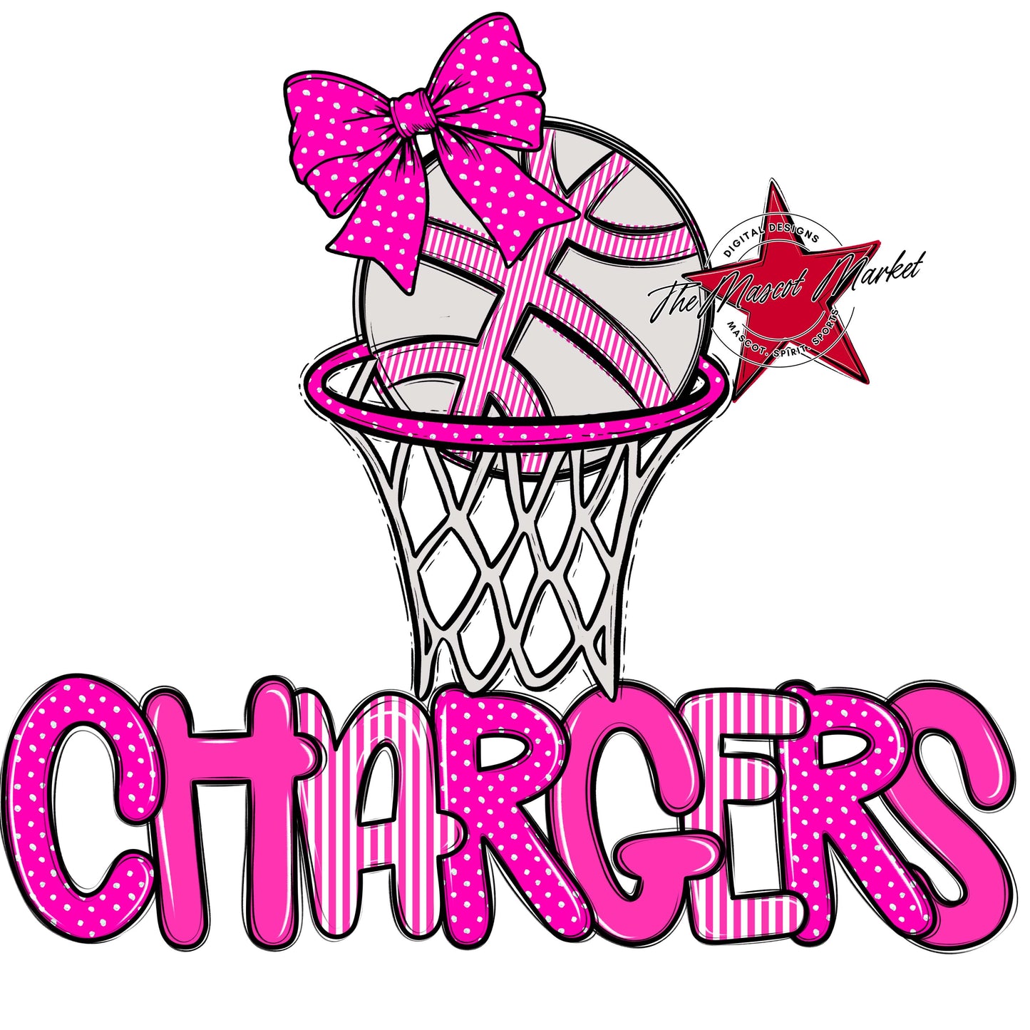 Chargers Basketball Spirit Design-Pink