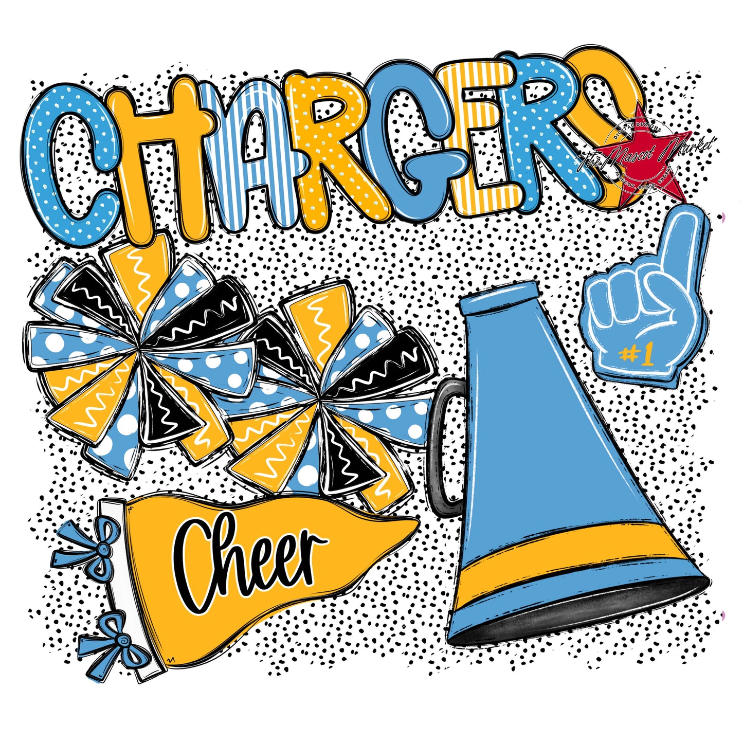 Chargers Cheer Spirit-Carolina Blue & Yellow