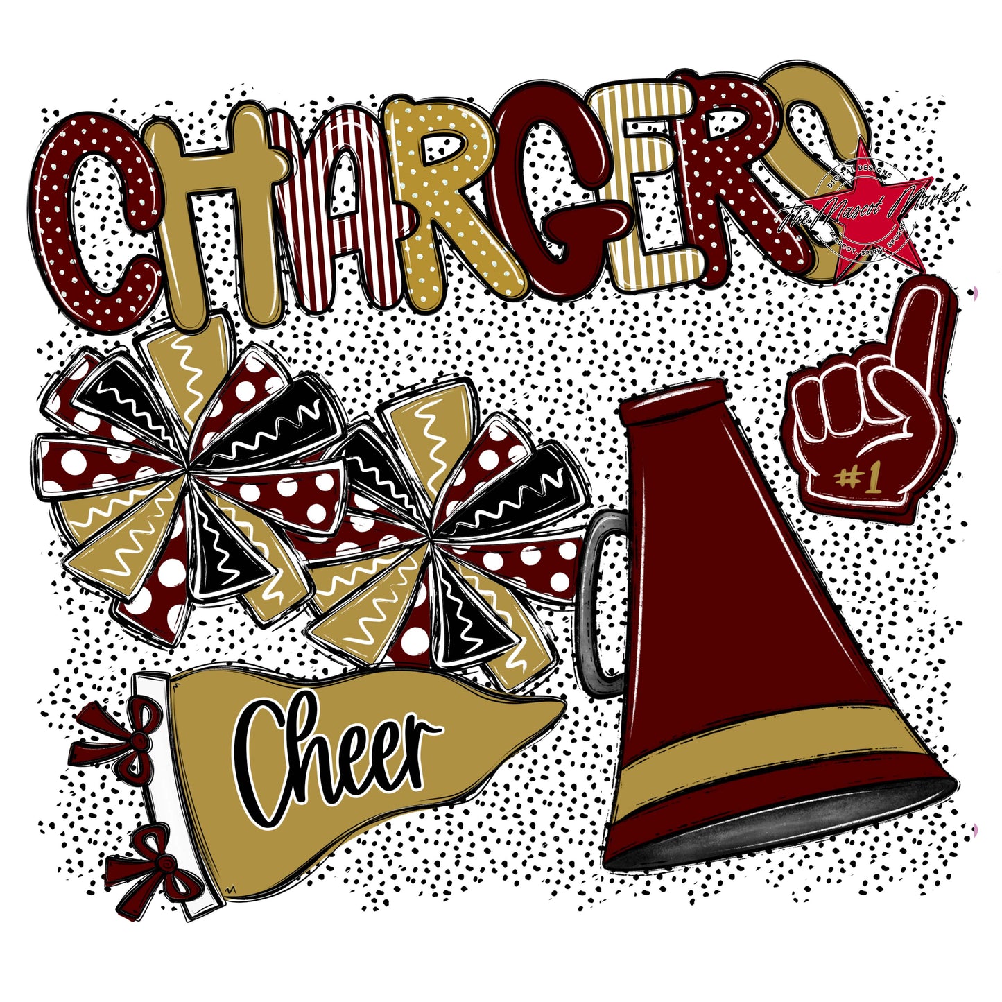 Chargers Cheer Spirit-Maroon & Gold