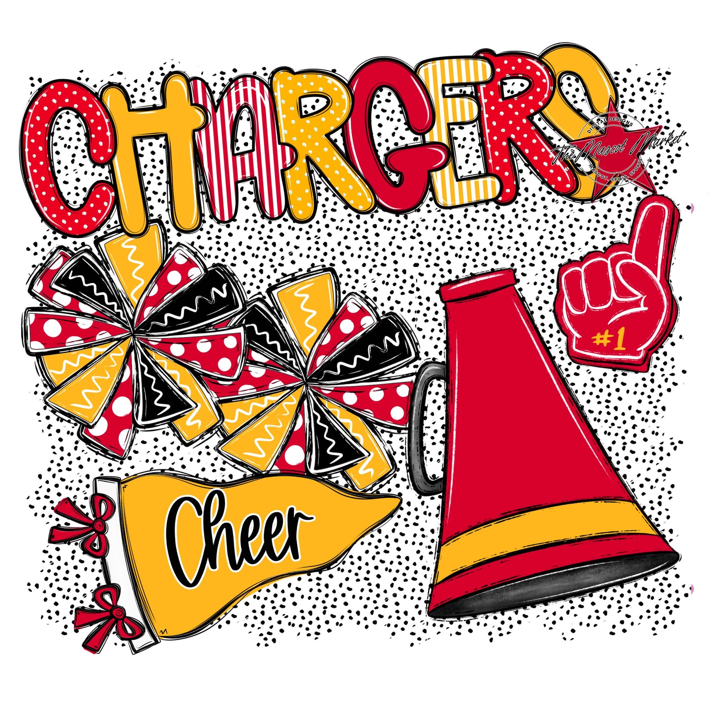 Chargers Cheer Spirit-Red & Yellow