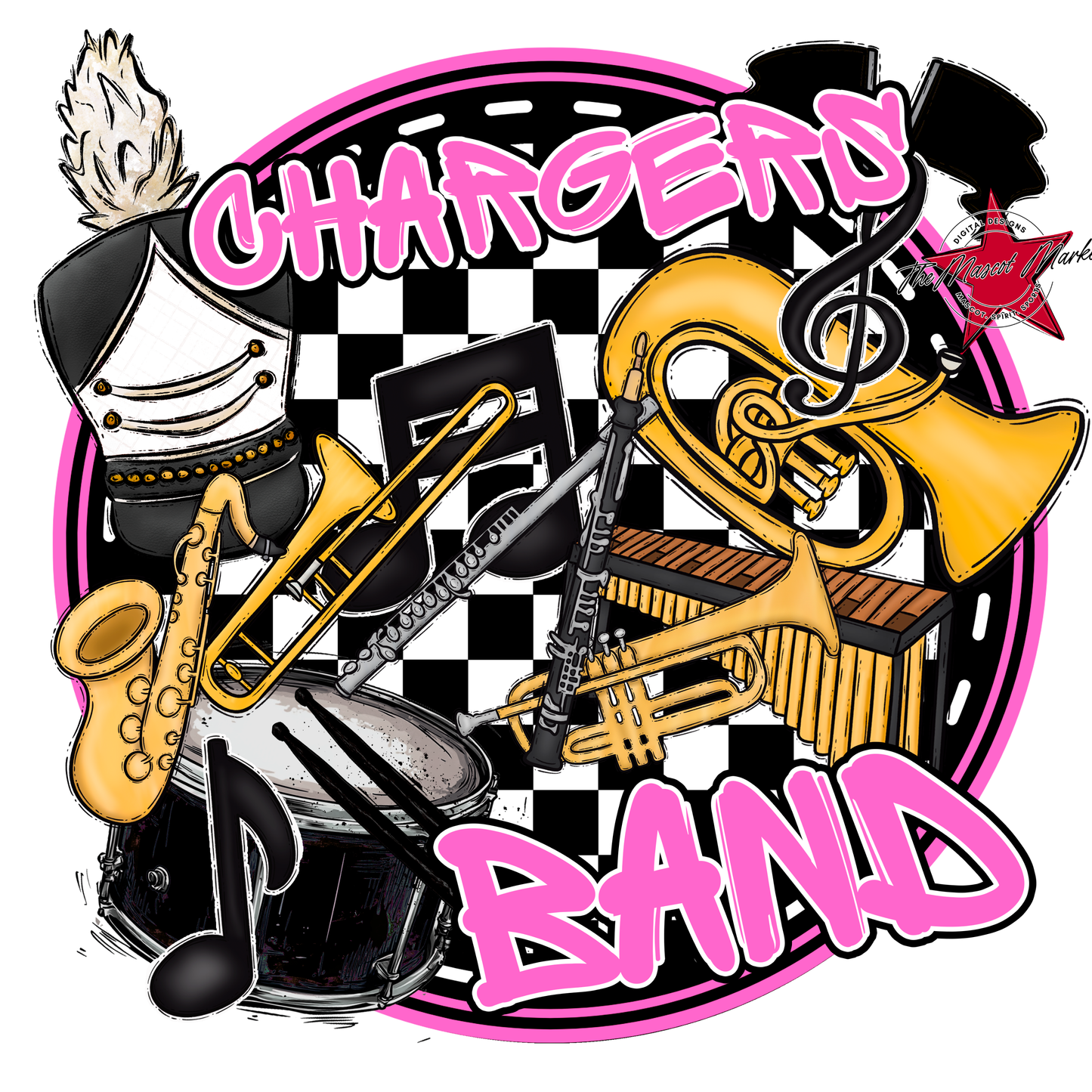 Chargers Circle Band Design-Baby Pink