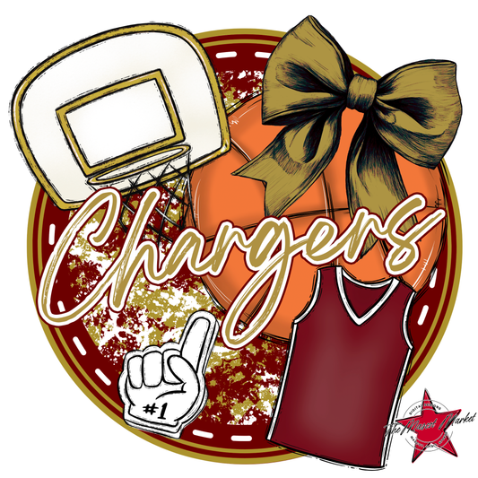 Chargers Circle Basketball Design-Maroon