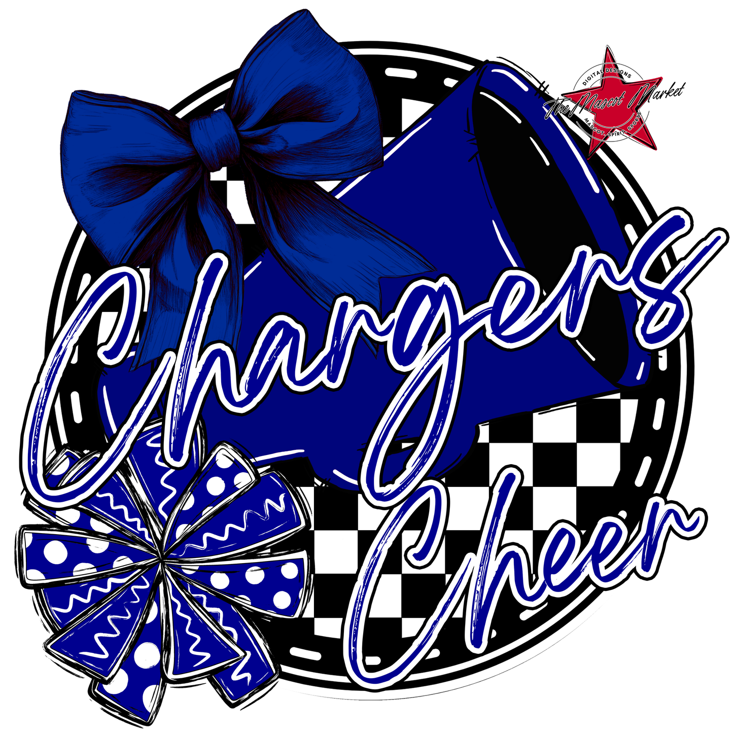 Chargers Circle Cheer Design-Blue