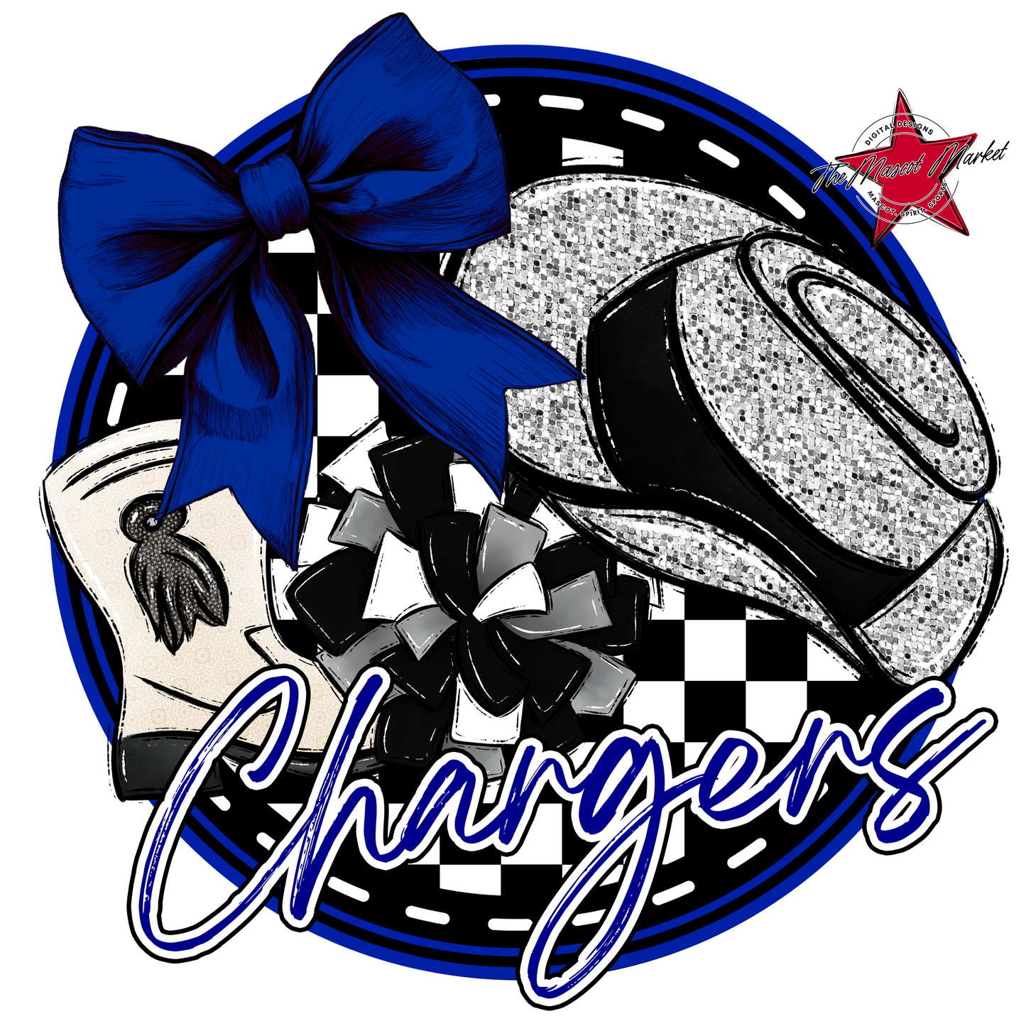 Chargers Circle Drillteam Design-Blue