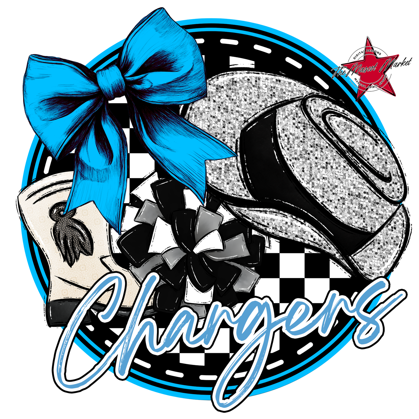 Chargers Circle Drillteam Design-Carolina Blue