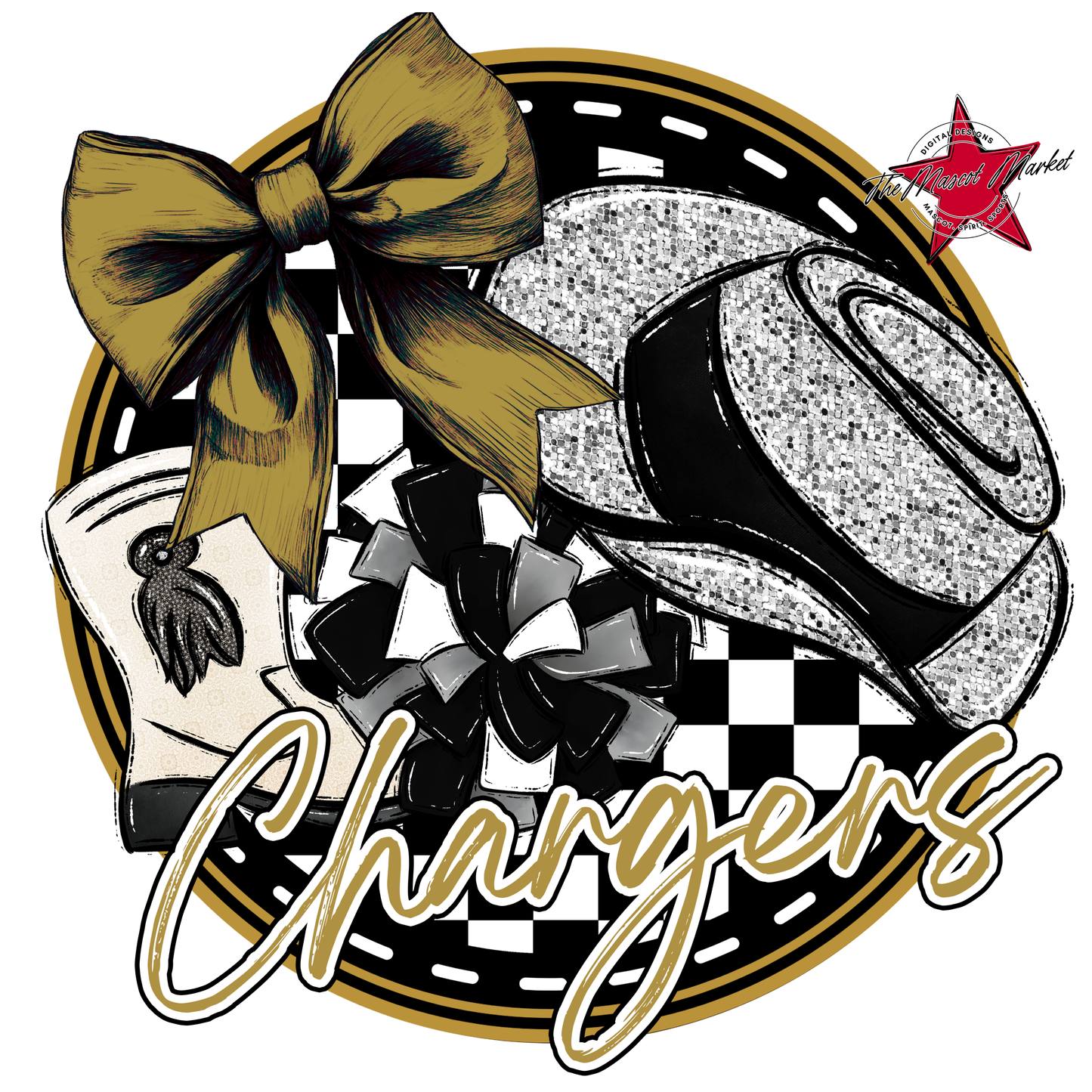 Chargers Circle Drillteam Design-Gold