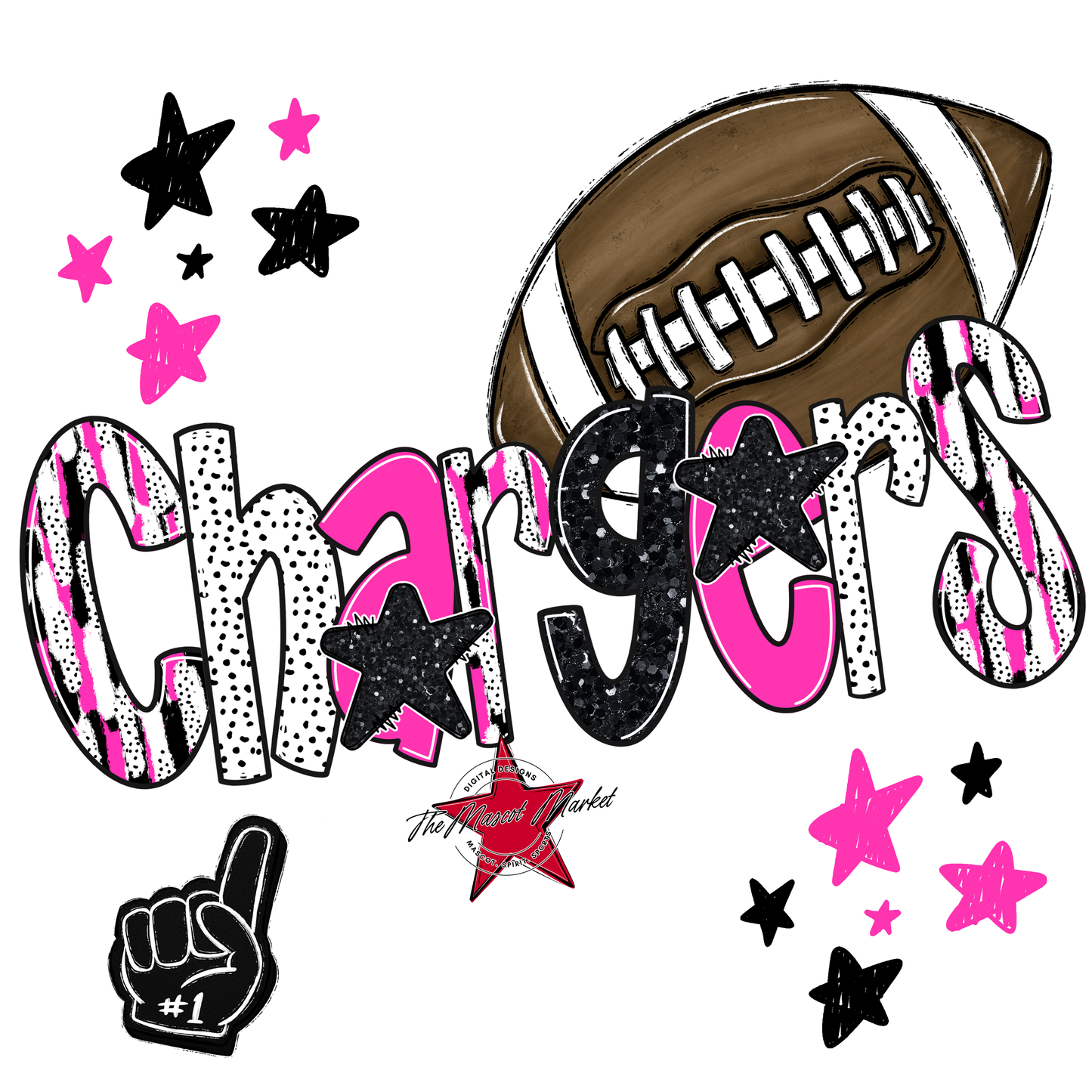 Chargers Football Scrape-Pink