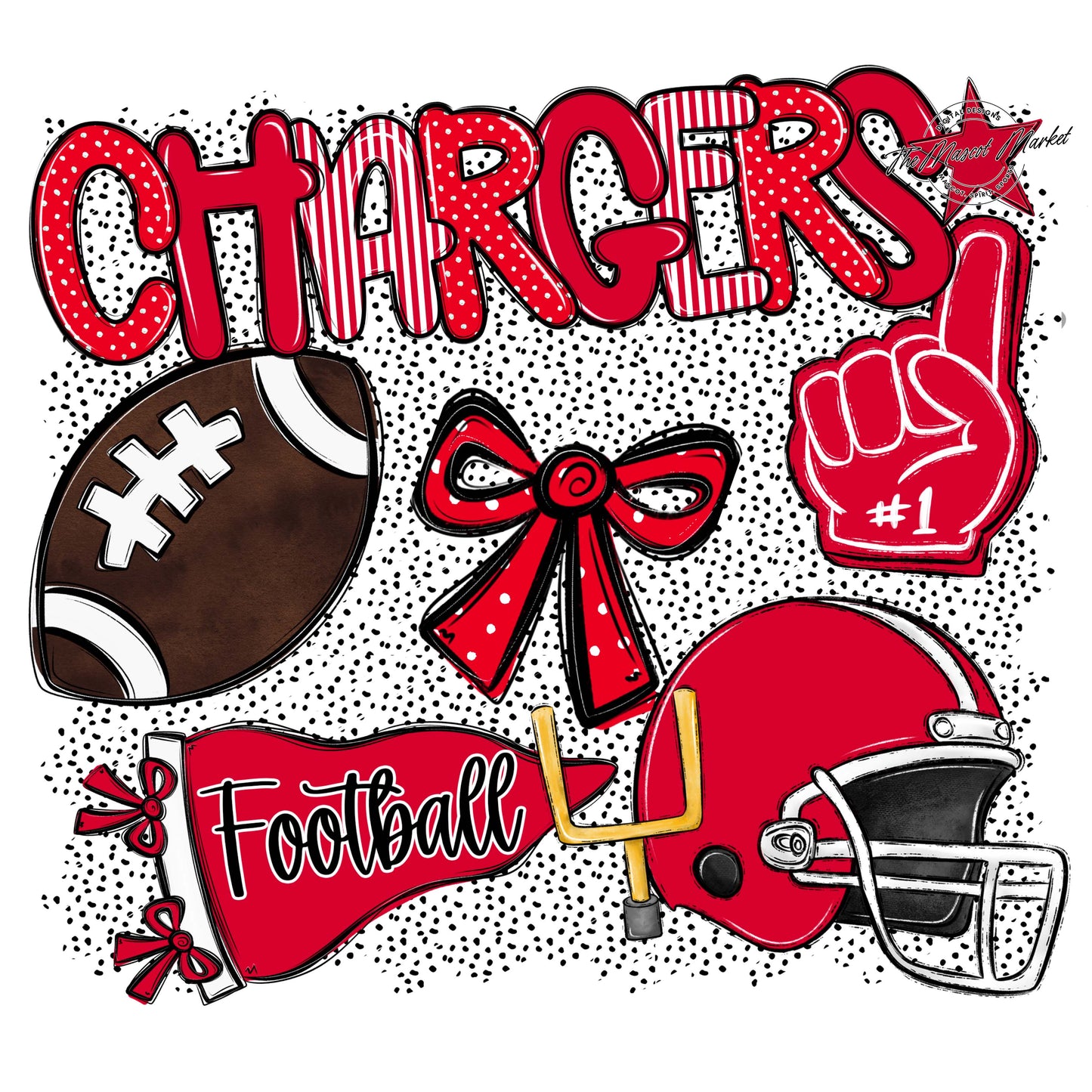 Chargers Football Spirit-Red