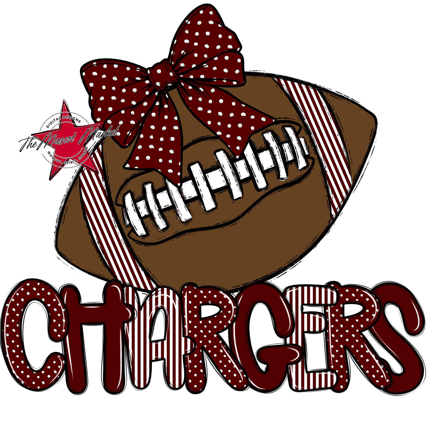 Chargers Football Spirit Design-Maroon