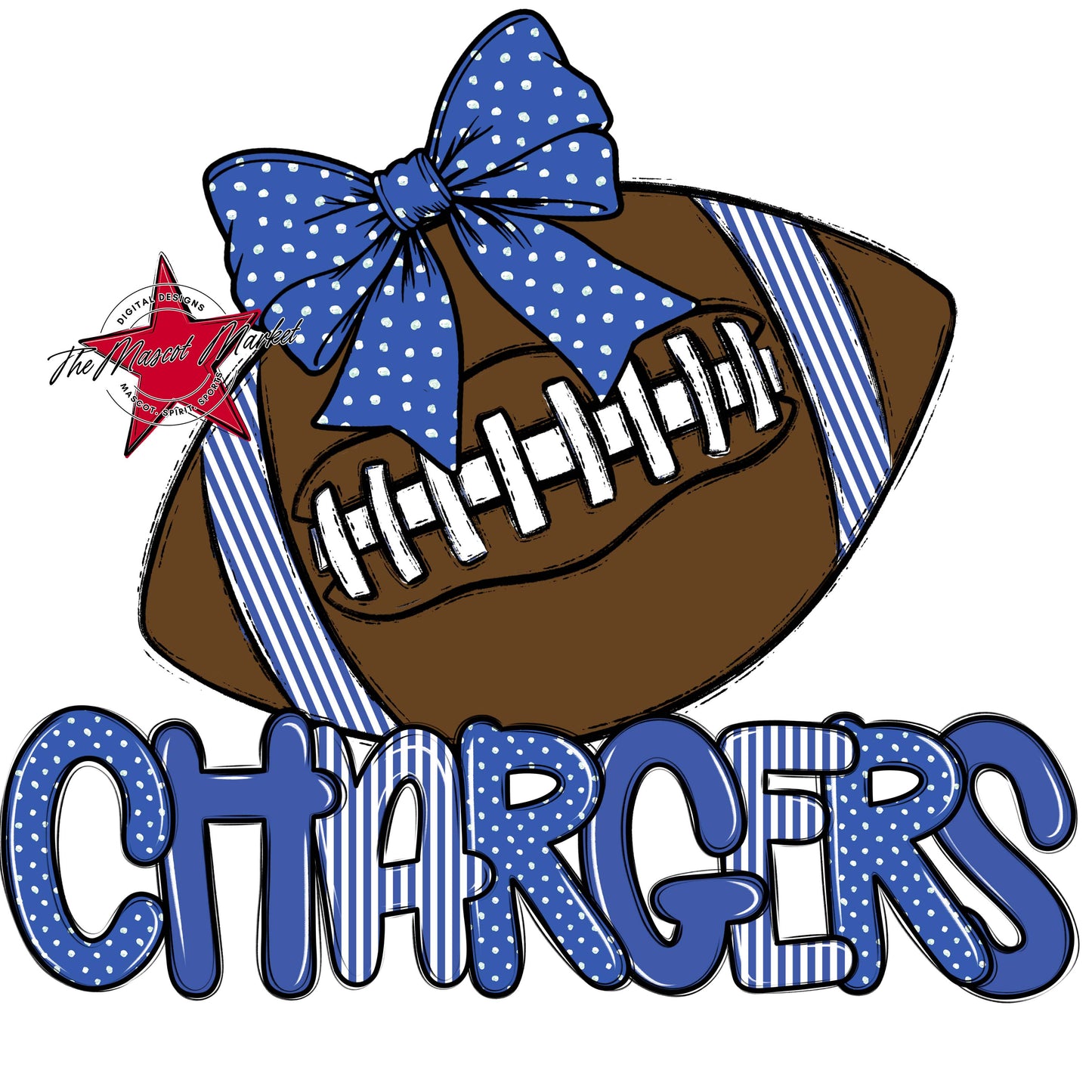 Chargers Football Spirit Design-Off Blue