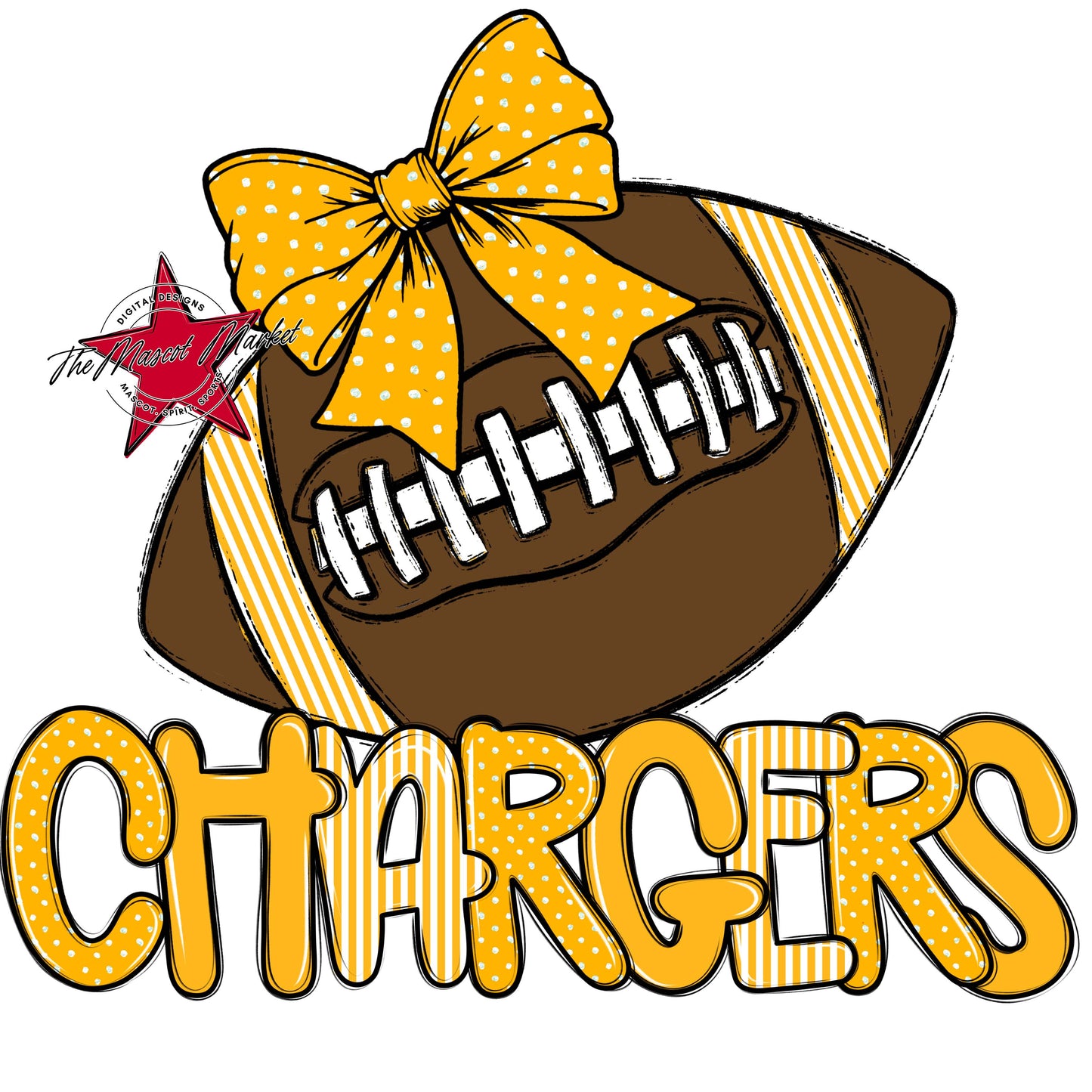 Chargers Football Spirit Design-Yellow