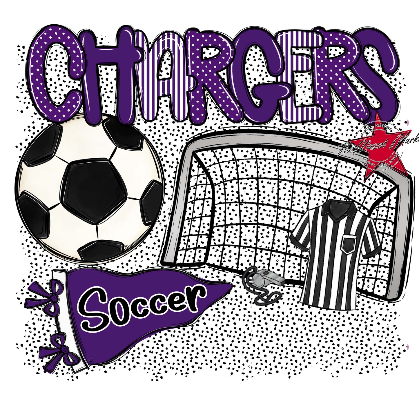 Chargers Soccer Spirit-Purple