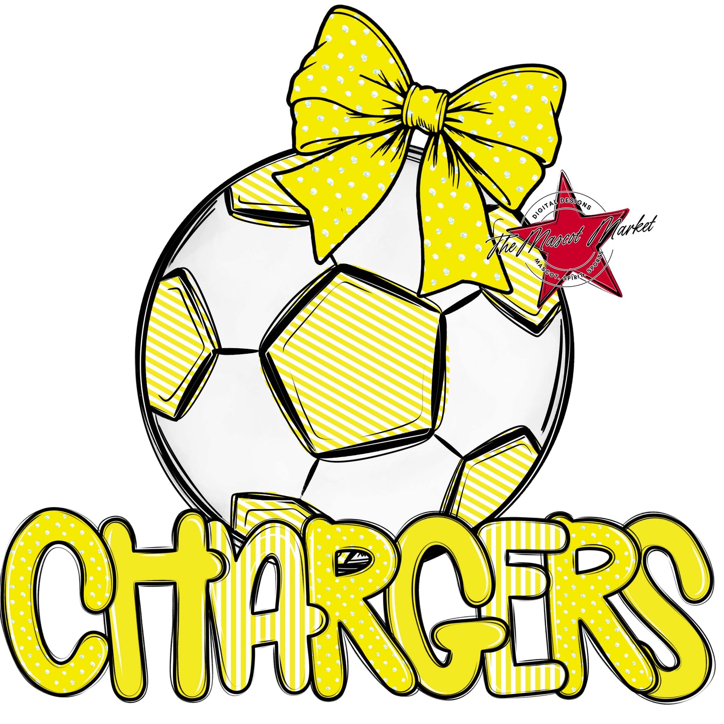 Chargers Soccer Spirit Design-Bright Yellow