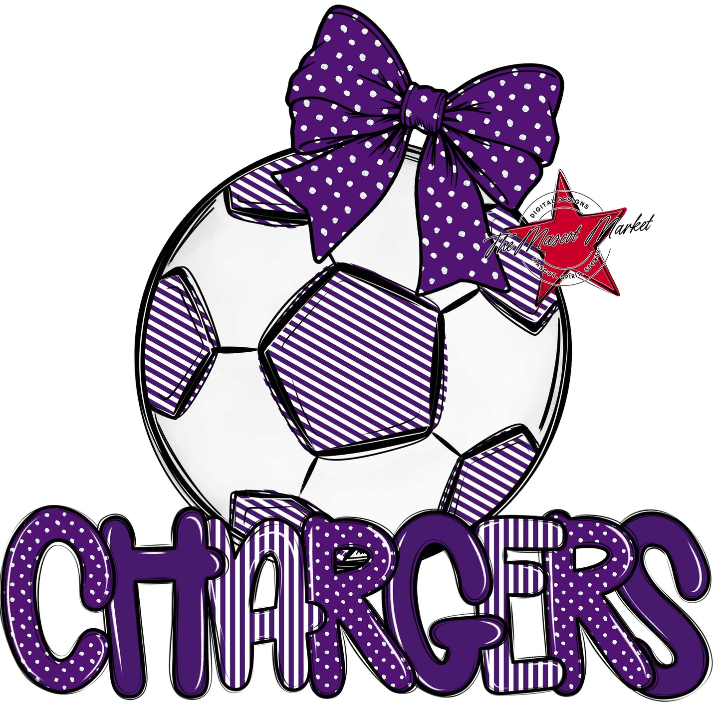 Chargers Soccer Spirit Design-Purple