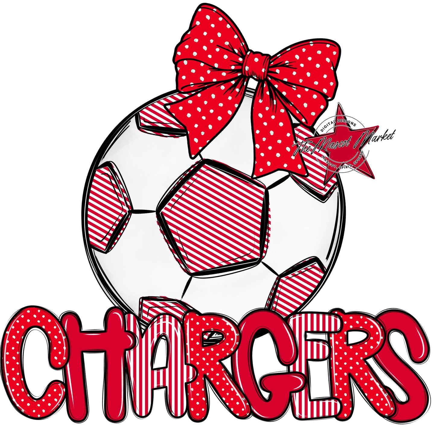 Chargers Soccer Spirit Design-Red