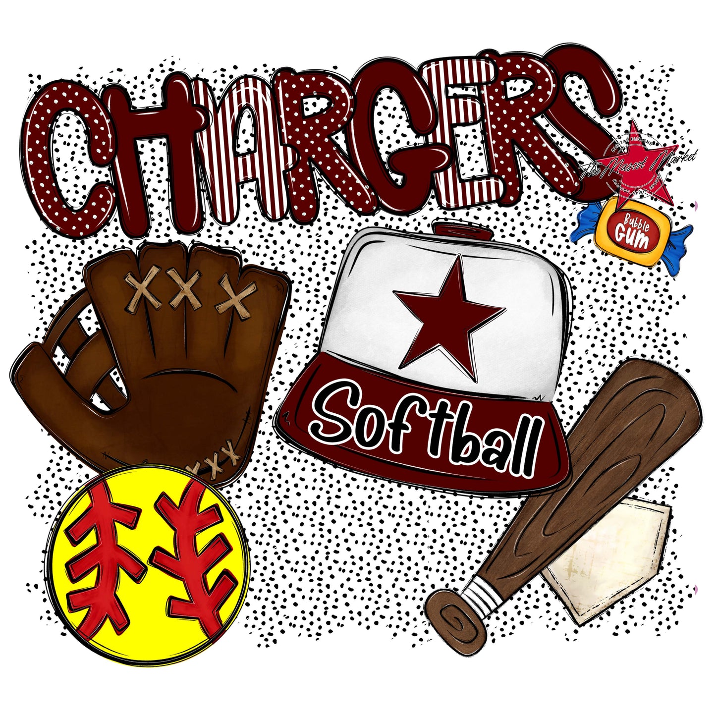 Chargers Softball Spirit-Maroon