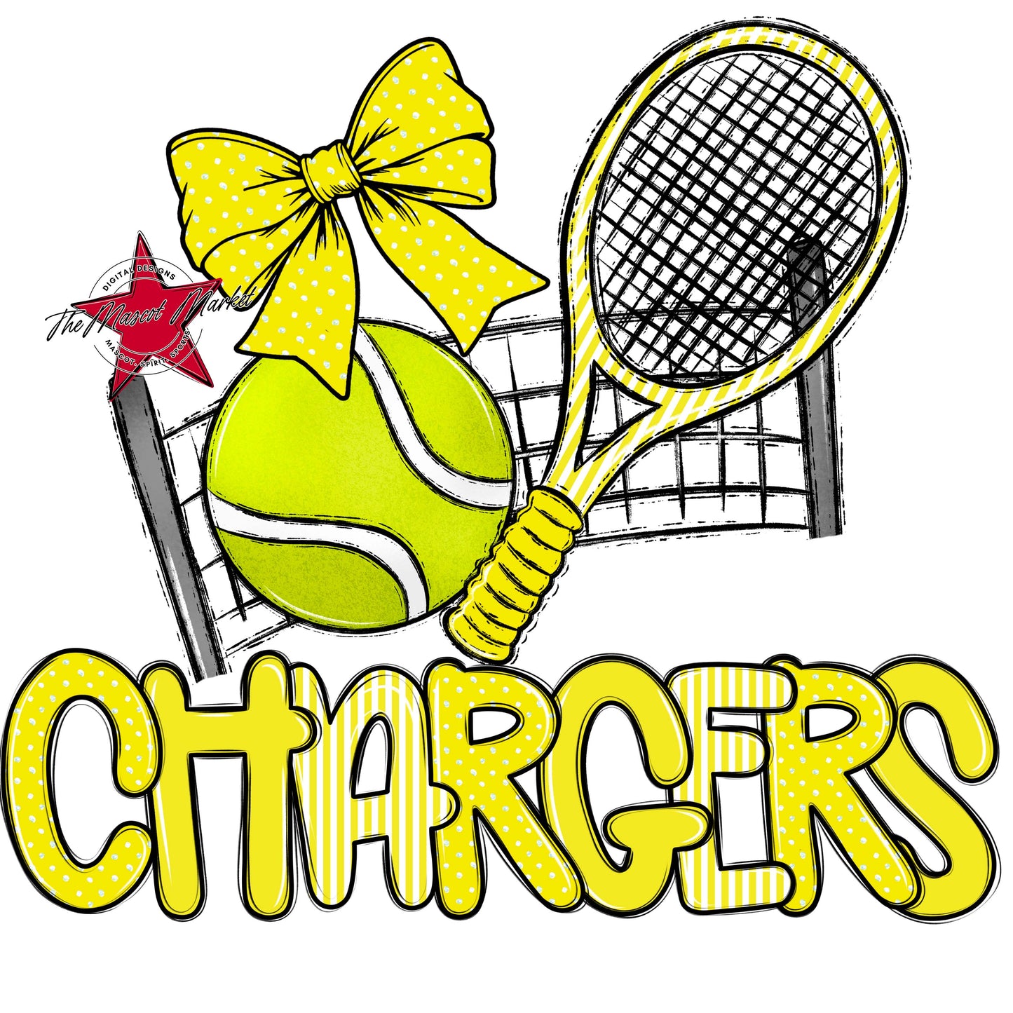 Chargers Tennis Spirit Design-Bright Yellow