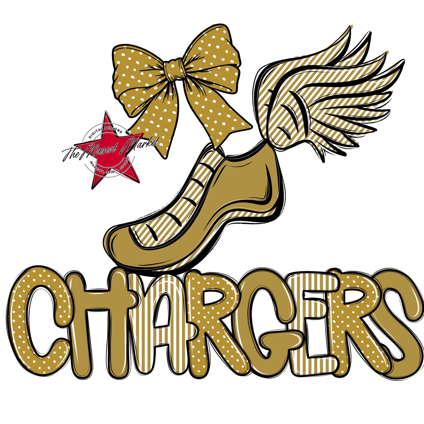 Chargers Track Spirit Design-Gold