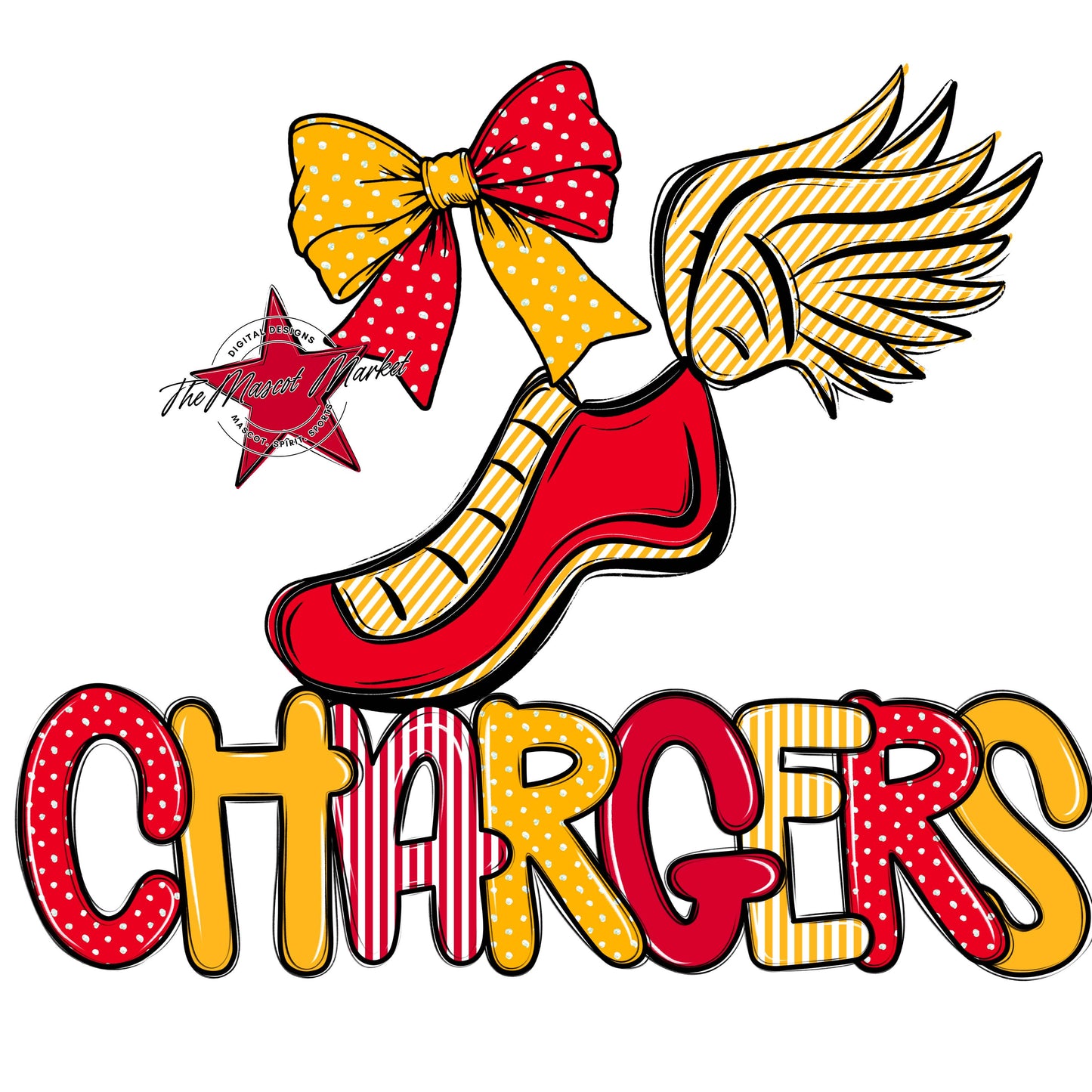 Chargers Track Spirit Design-Red & Yellow