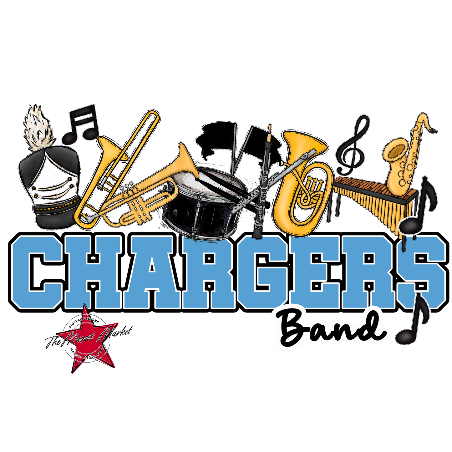 Chargers Varsity Band-Carolina Blue