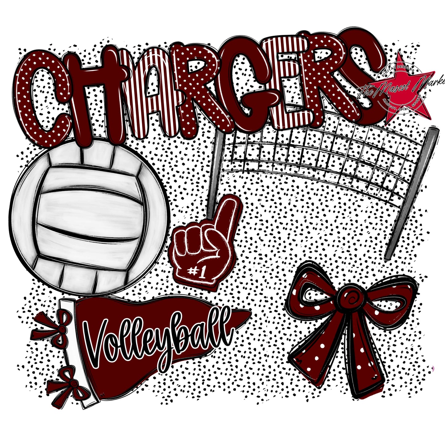 Chargers Volleyball Spirit-Maroon