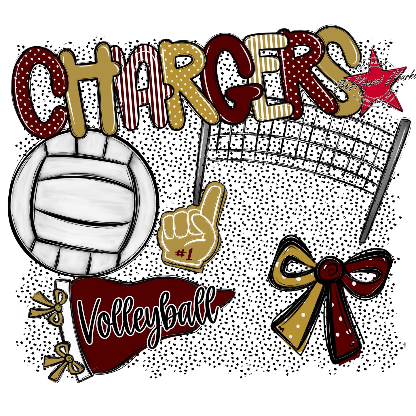 Chargers Volleyball Spirit-Maroon & Gold