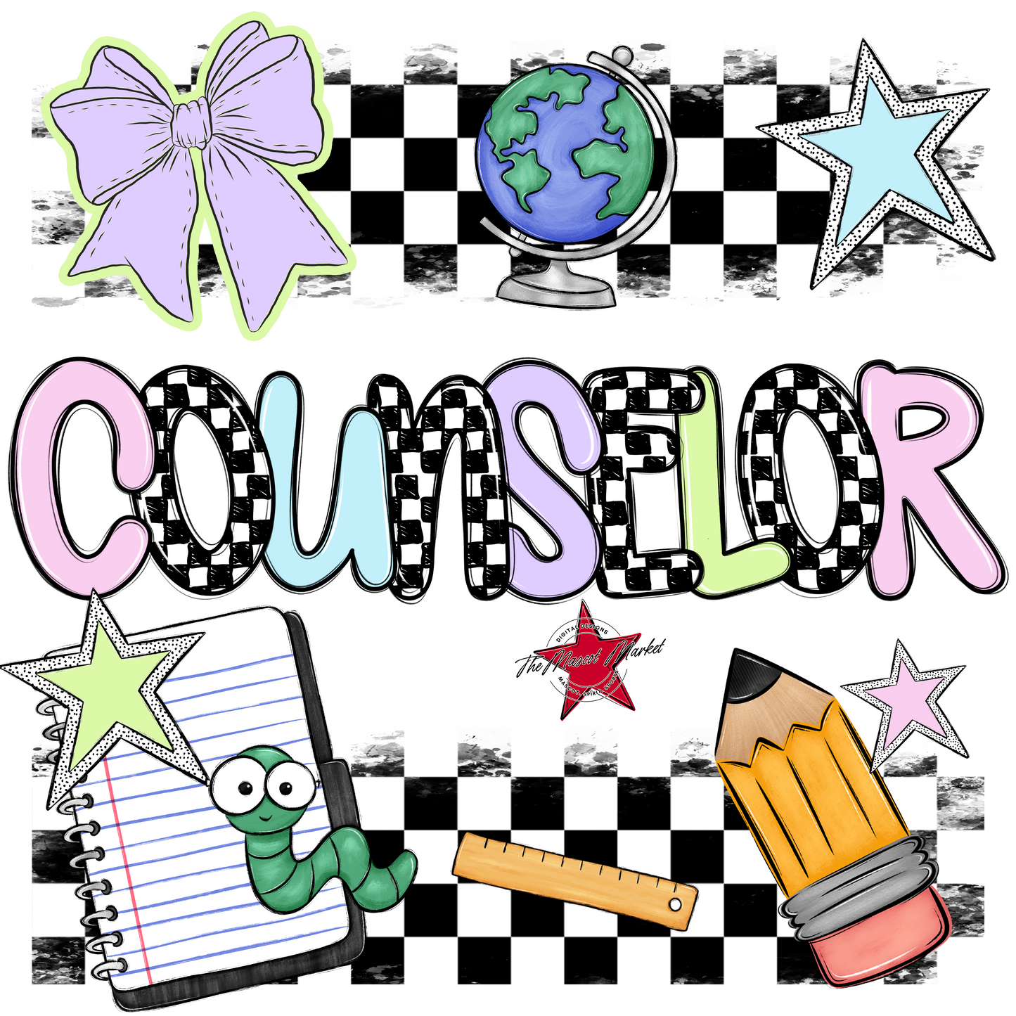Pastel Checkers School Counselor Design