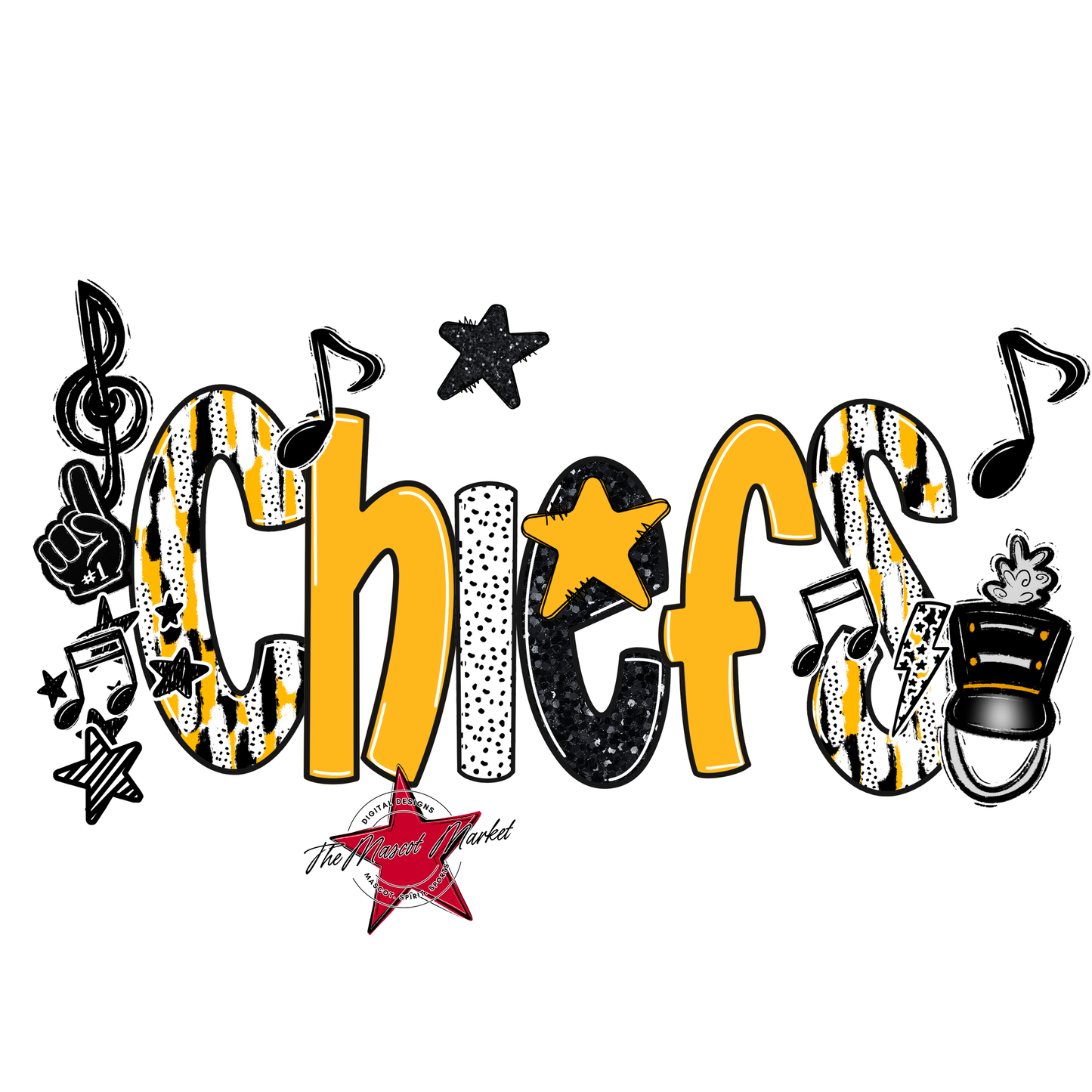 Chiefs Band Scrape-Yellow