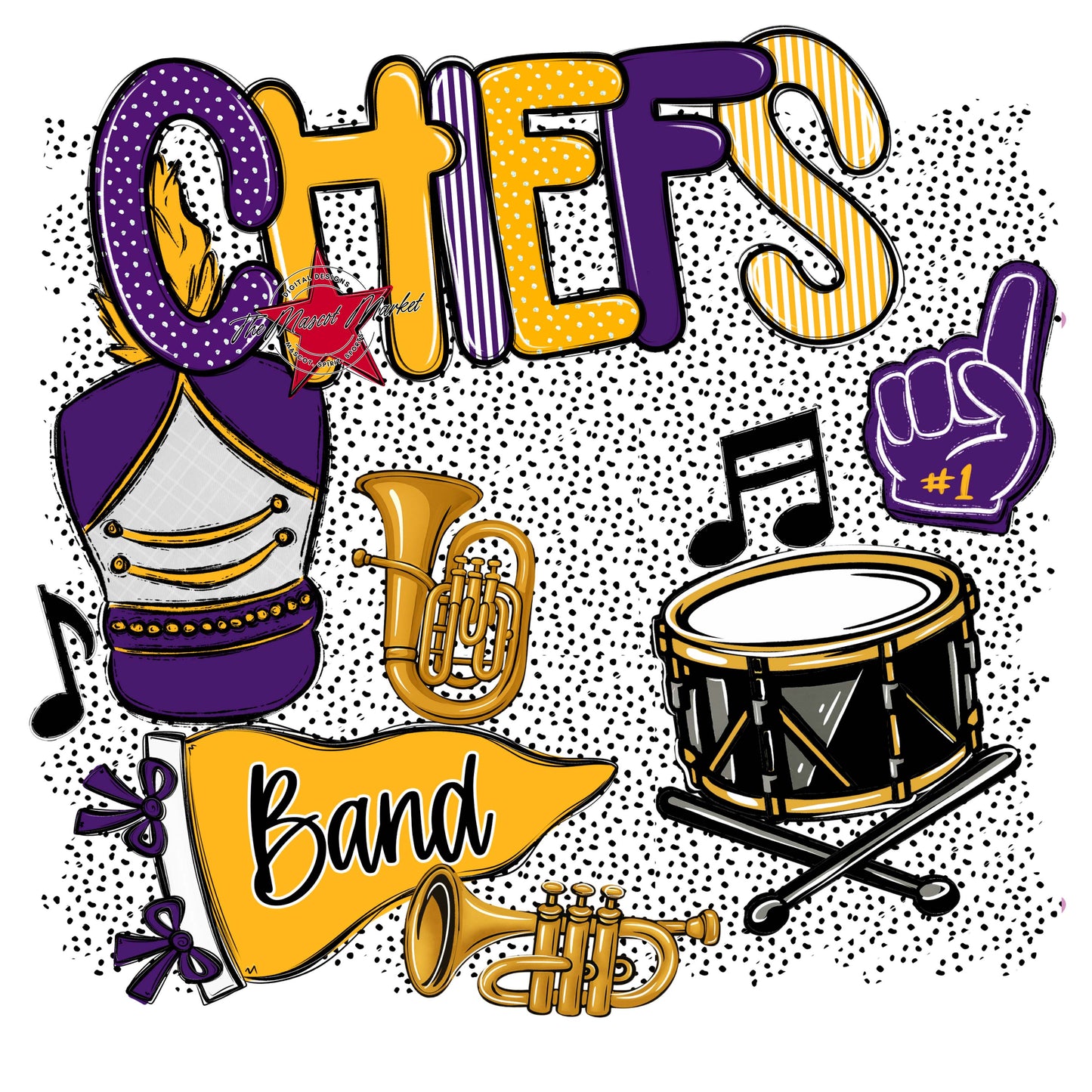 Chiefs Band Spirit-Purple & Yellow