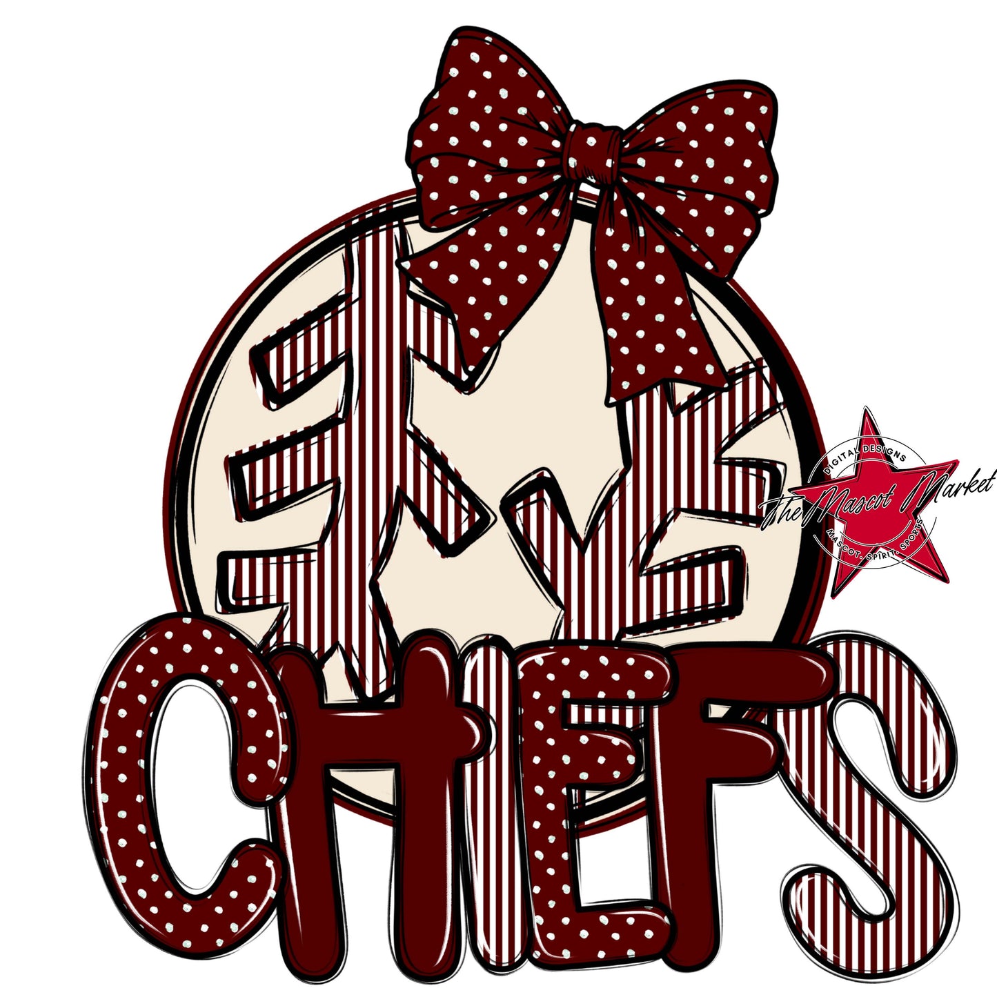 Chiefs Baseball-Softball Spirit Design-Maroon